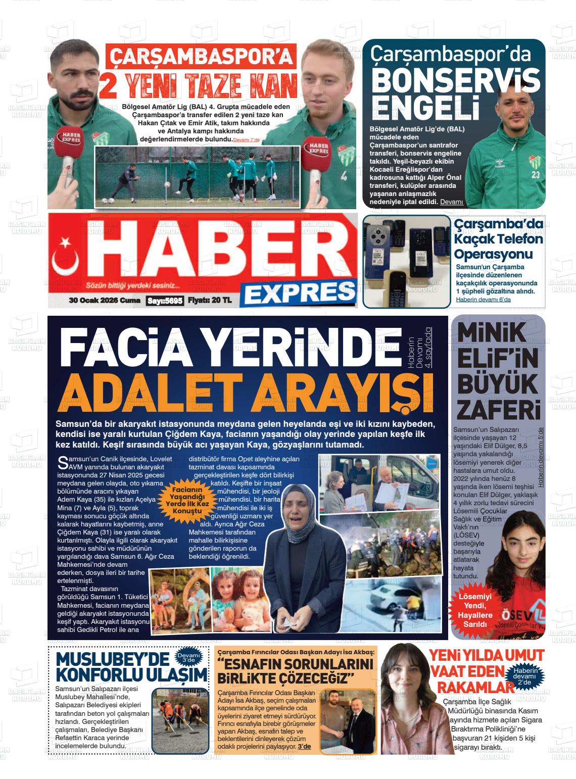 Samsun Haberexpres 30.01.2026