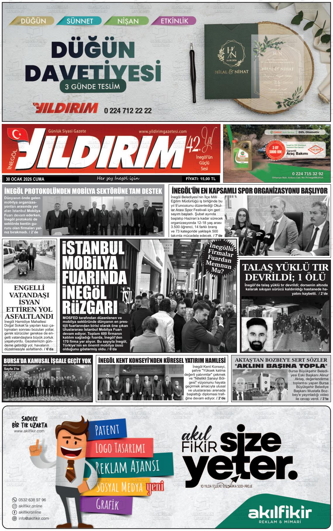 Bursa Inegolyildirim 30.01.2026