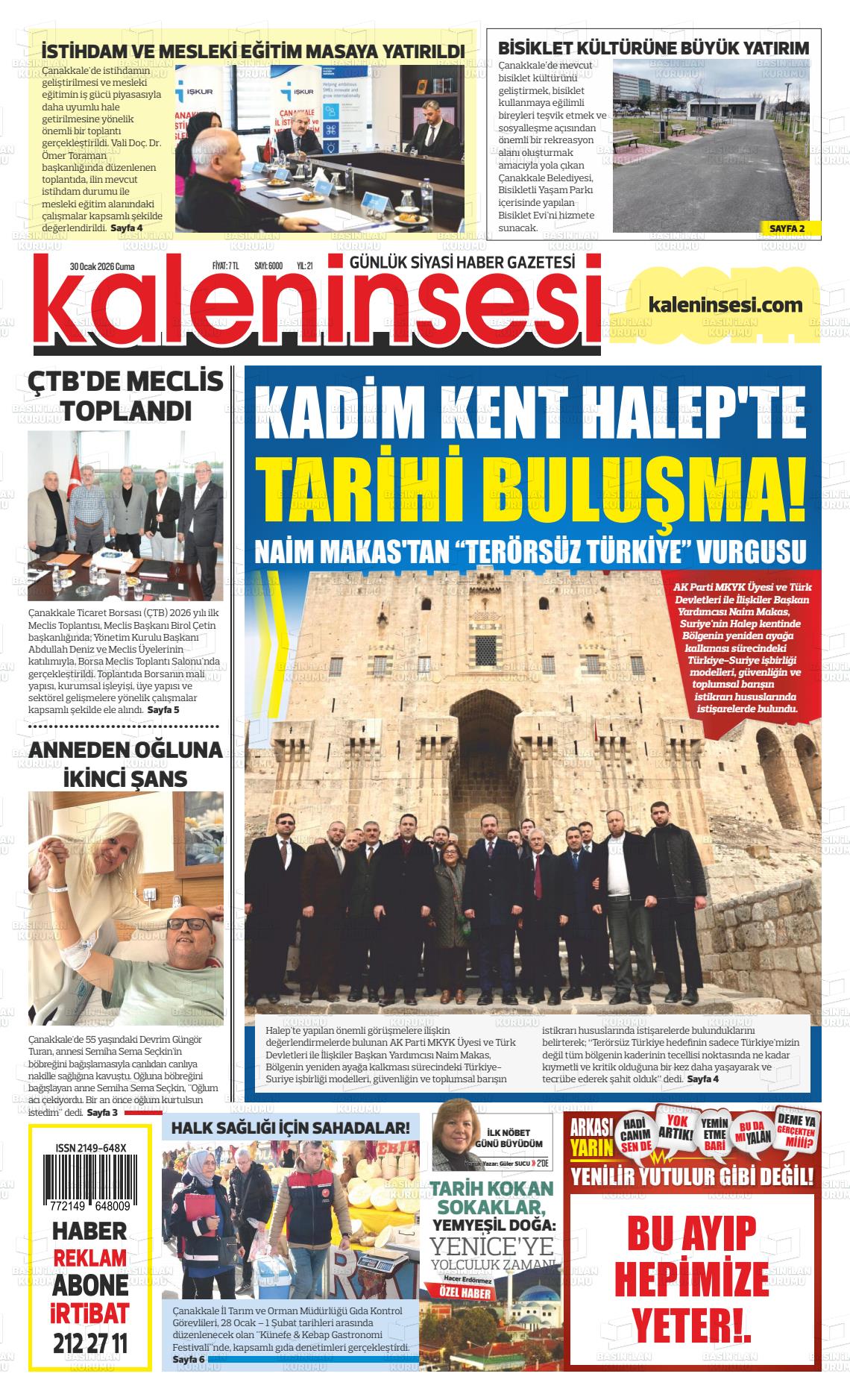 Canakkale Kaleninsesi 30.01.2026