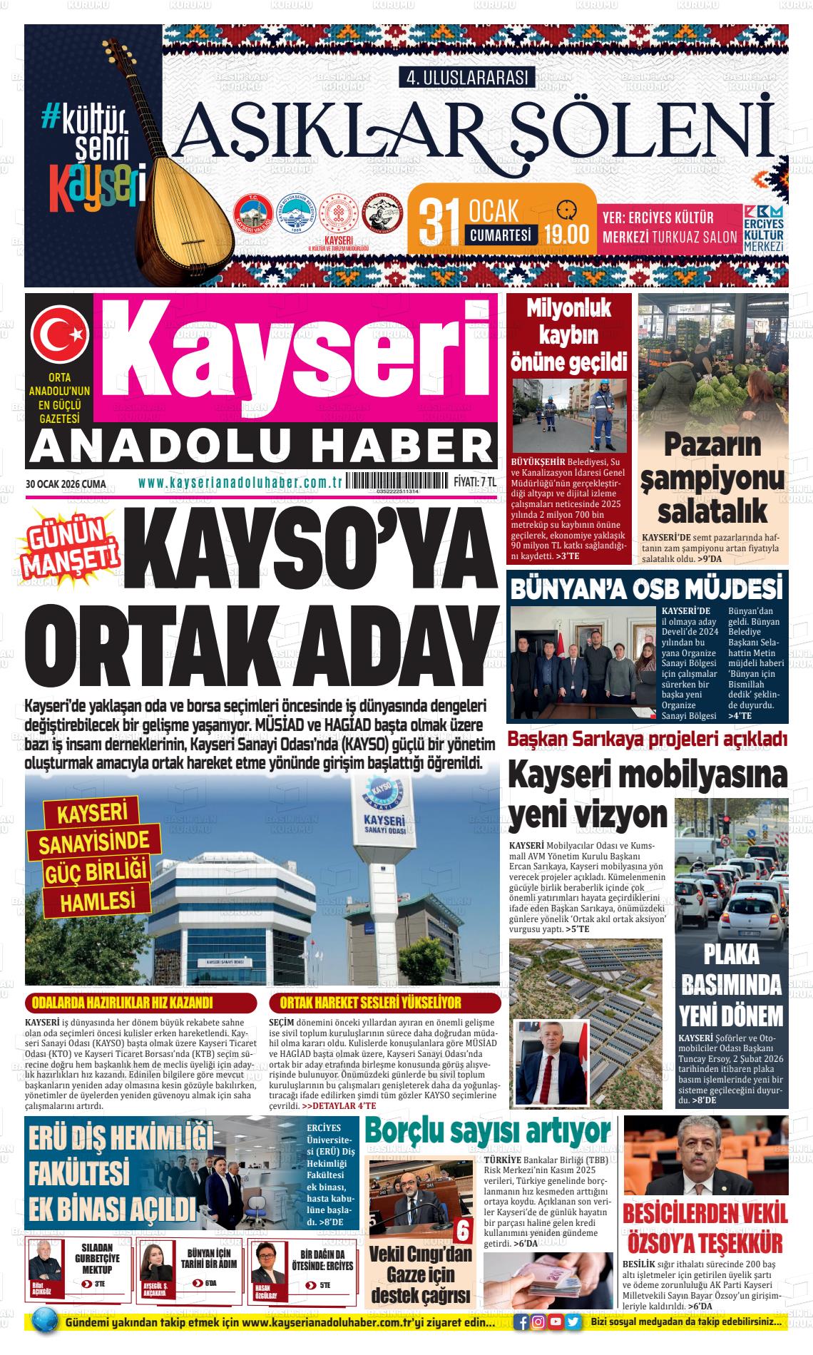 Kayseri Anadoluhaber 30.01.2026