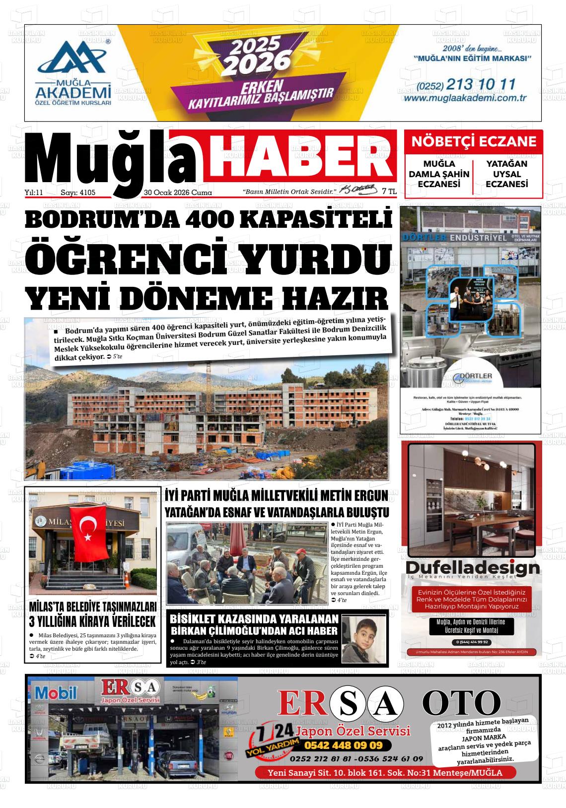 Mugla Haber 30.01.2026