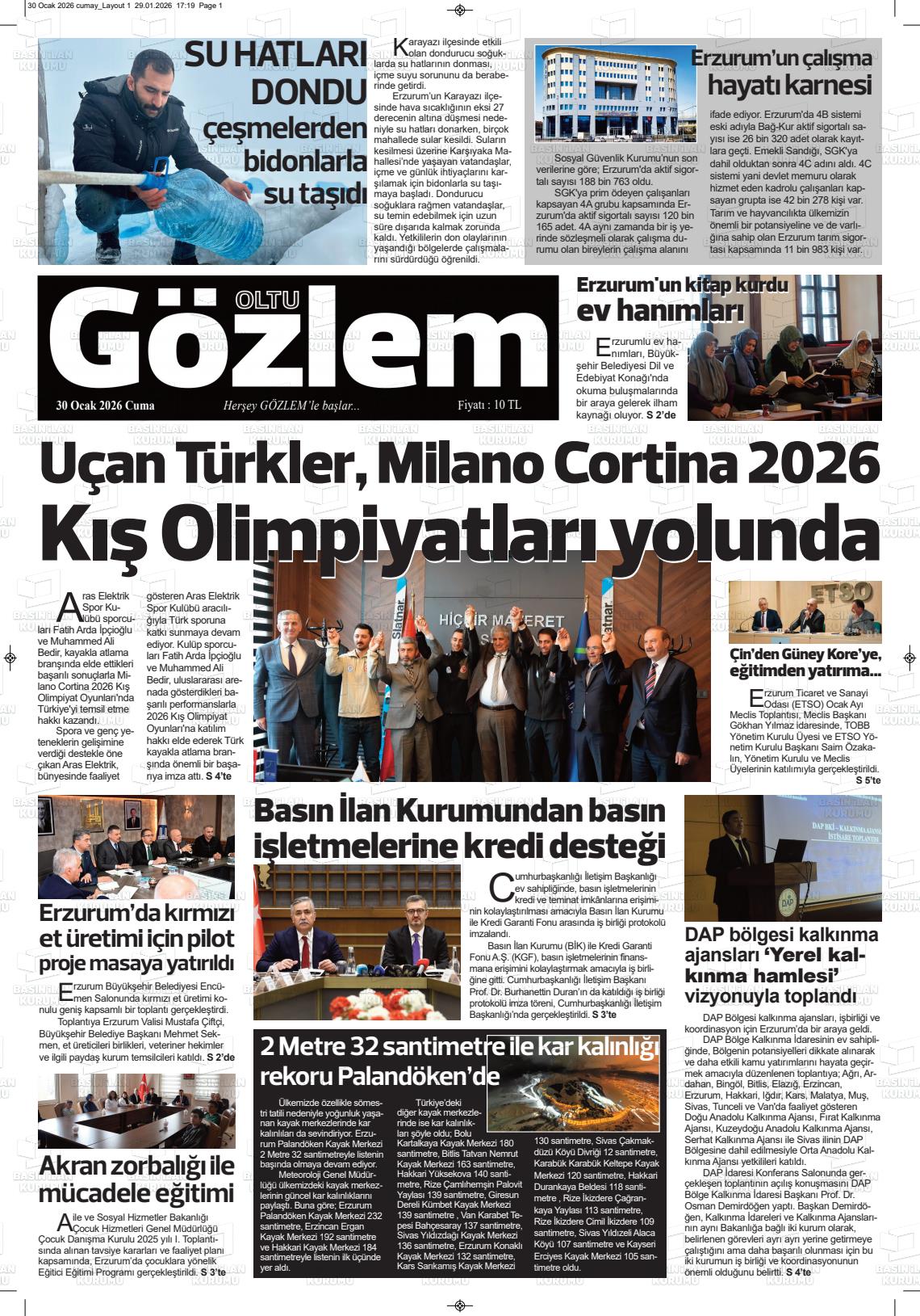 Erzurum Oltugozlem 30.01.2026