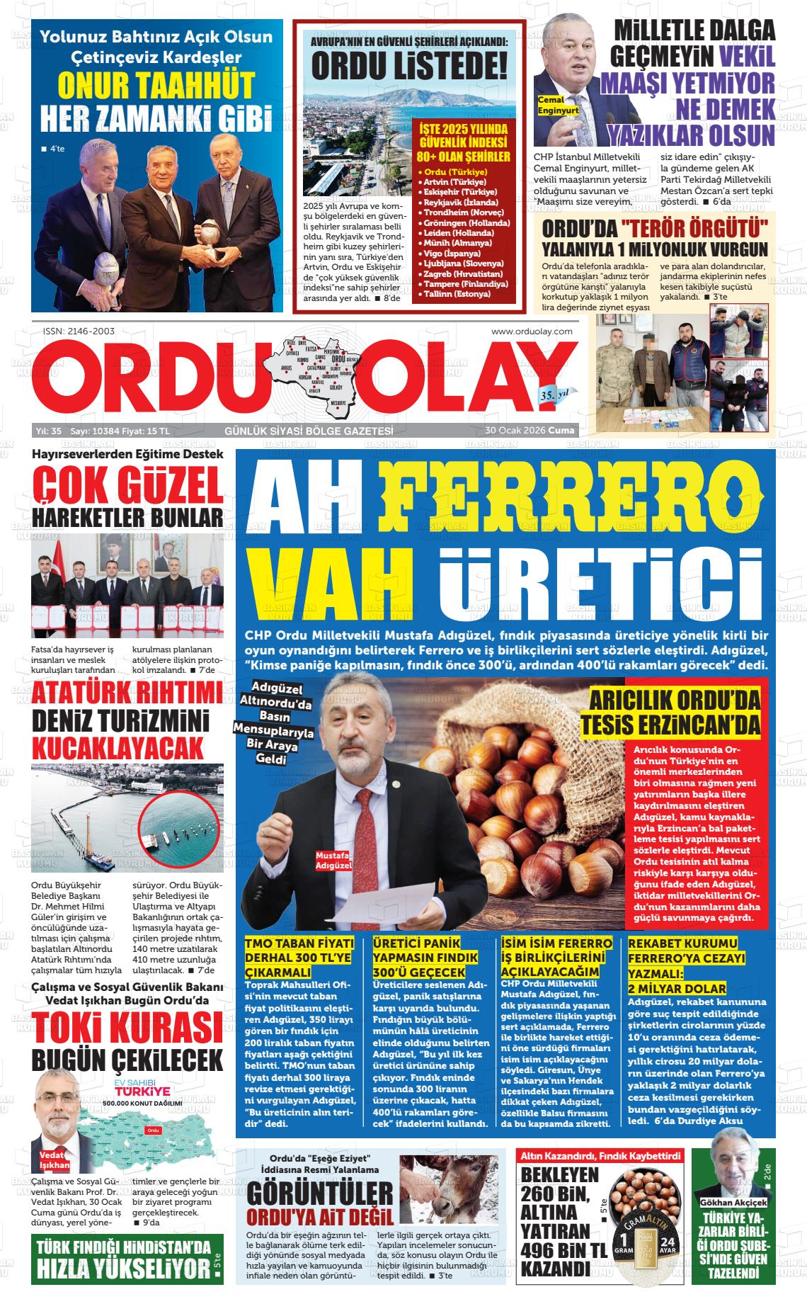 Ordu Olay 30.01.2026