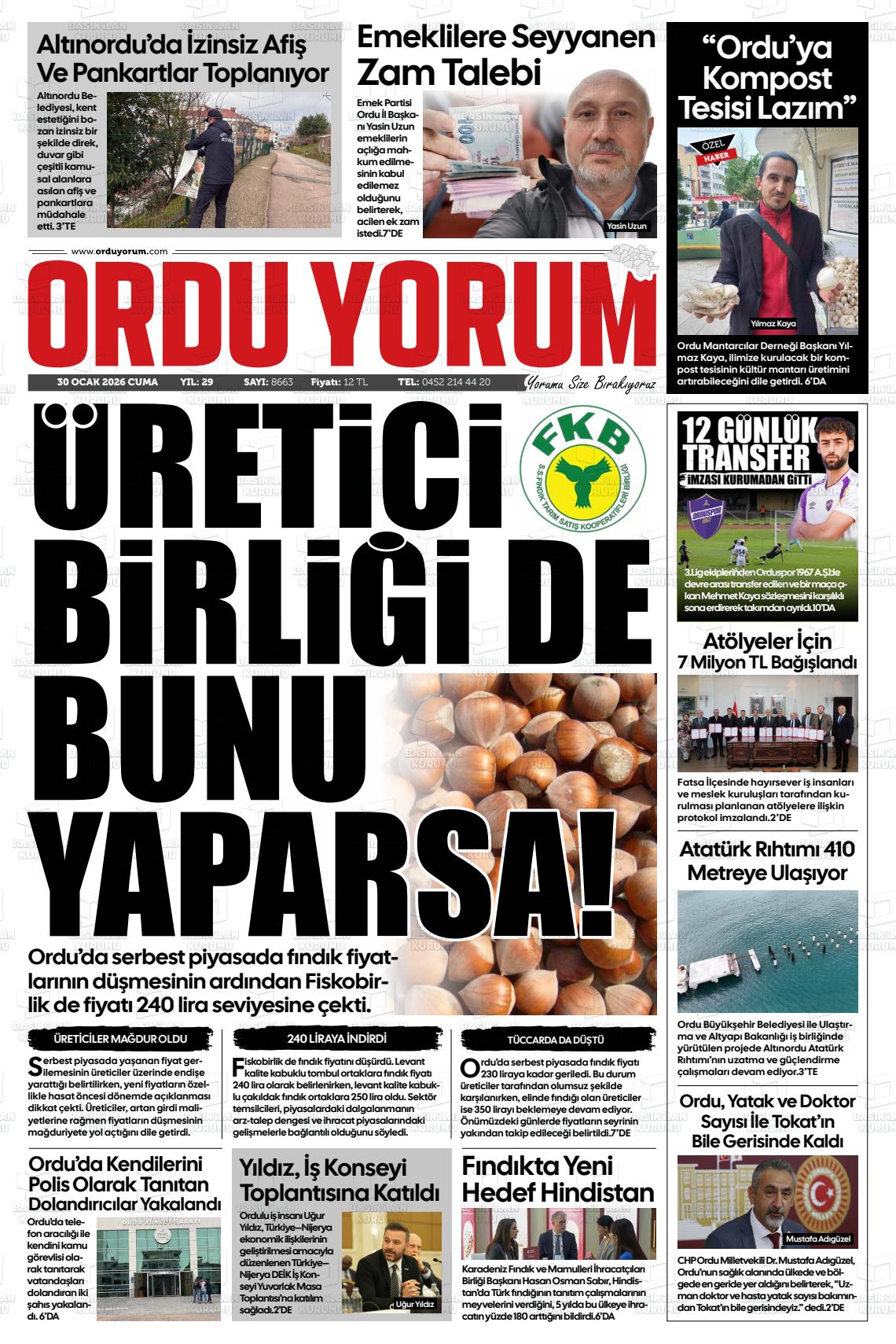 Ordu Yorum 30.01.2026