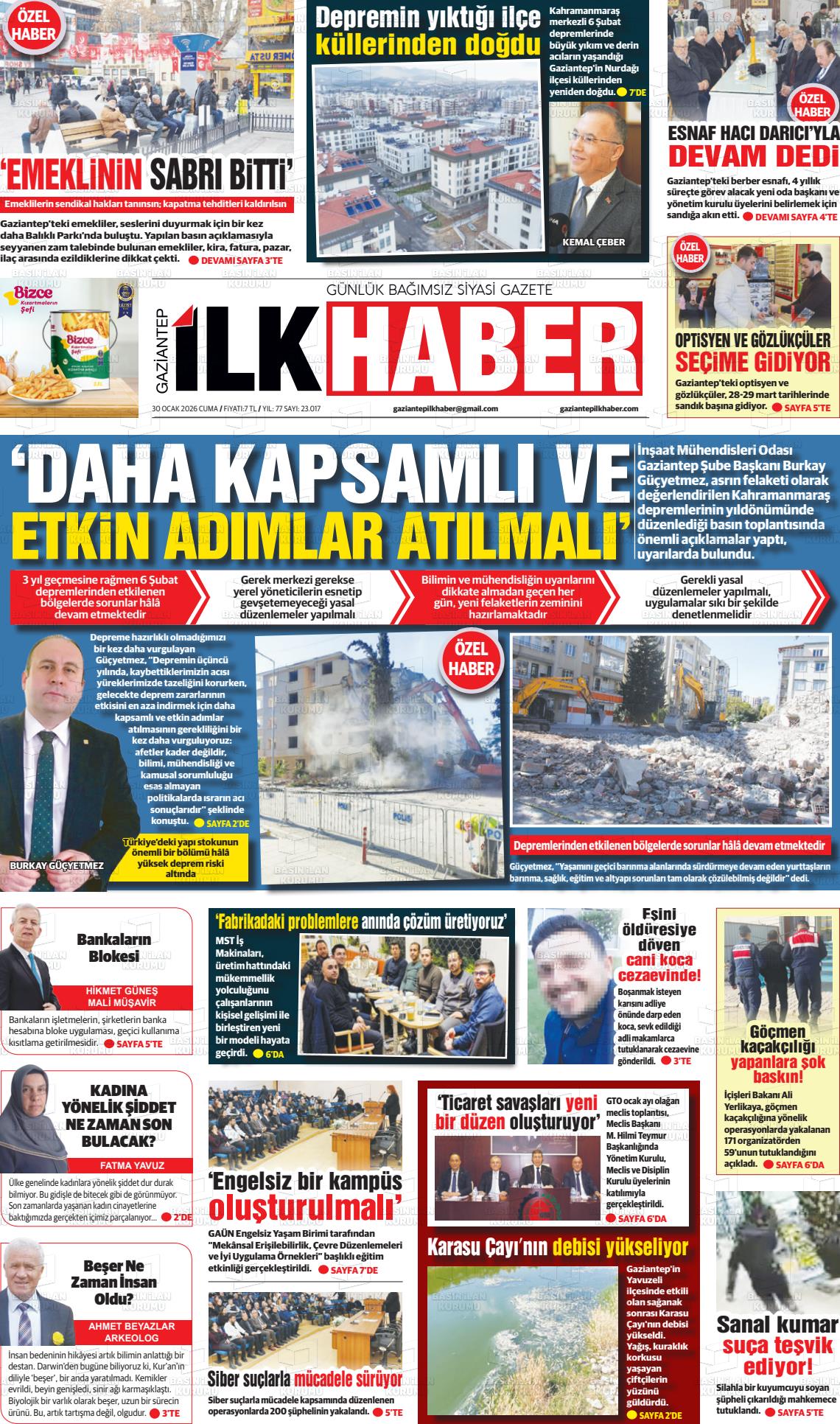 Gaziantep Sabah 30.01.2026