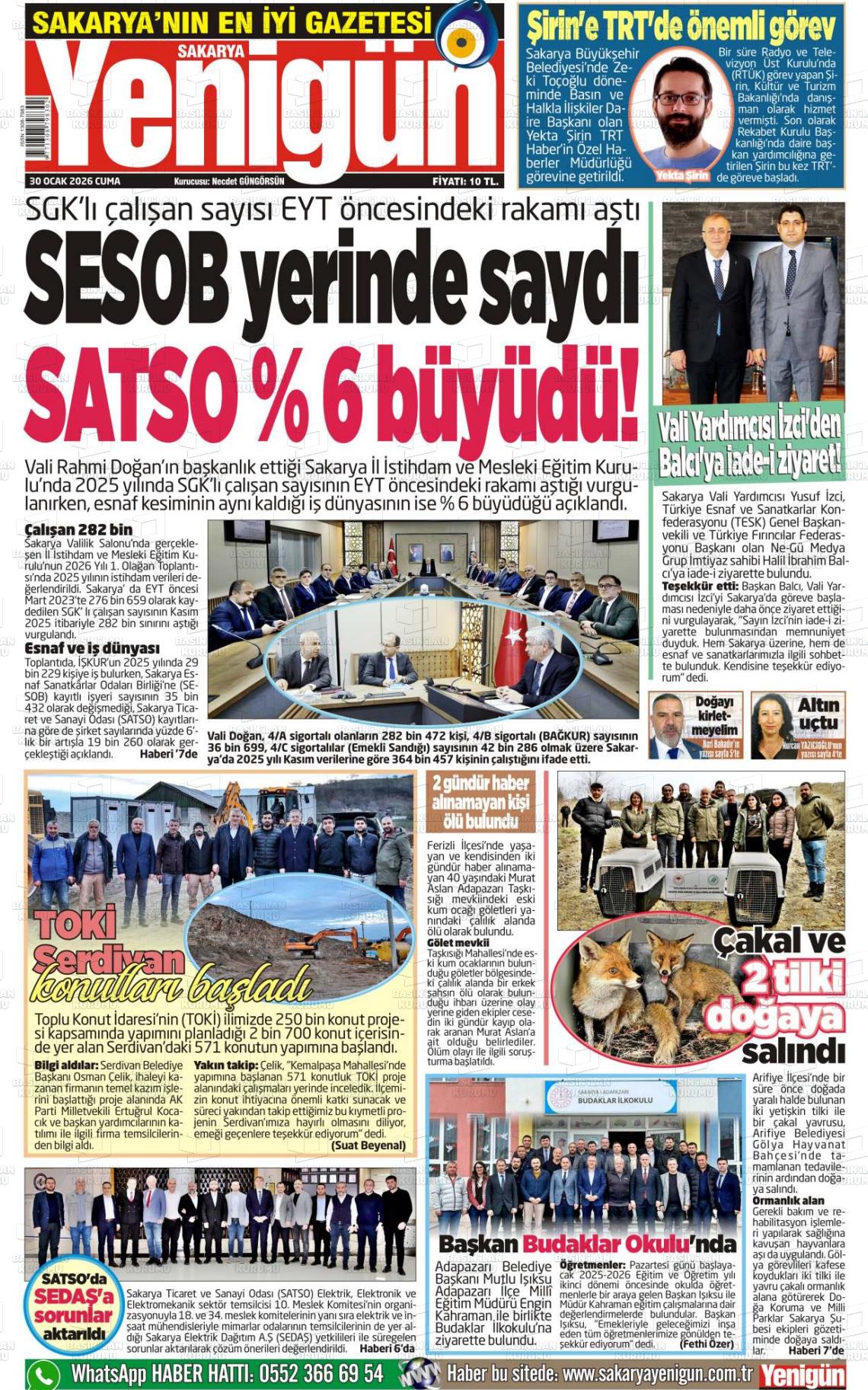 Sakarya Yenigun 30.01.2026