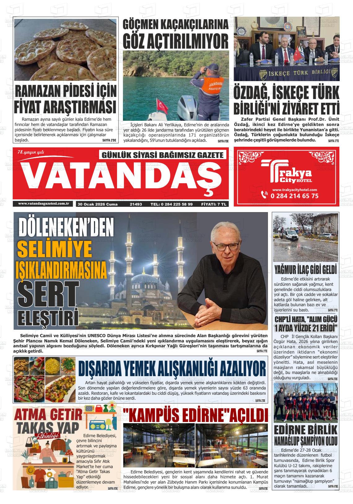Edirne Vatandas 30.01.2026