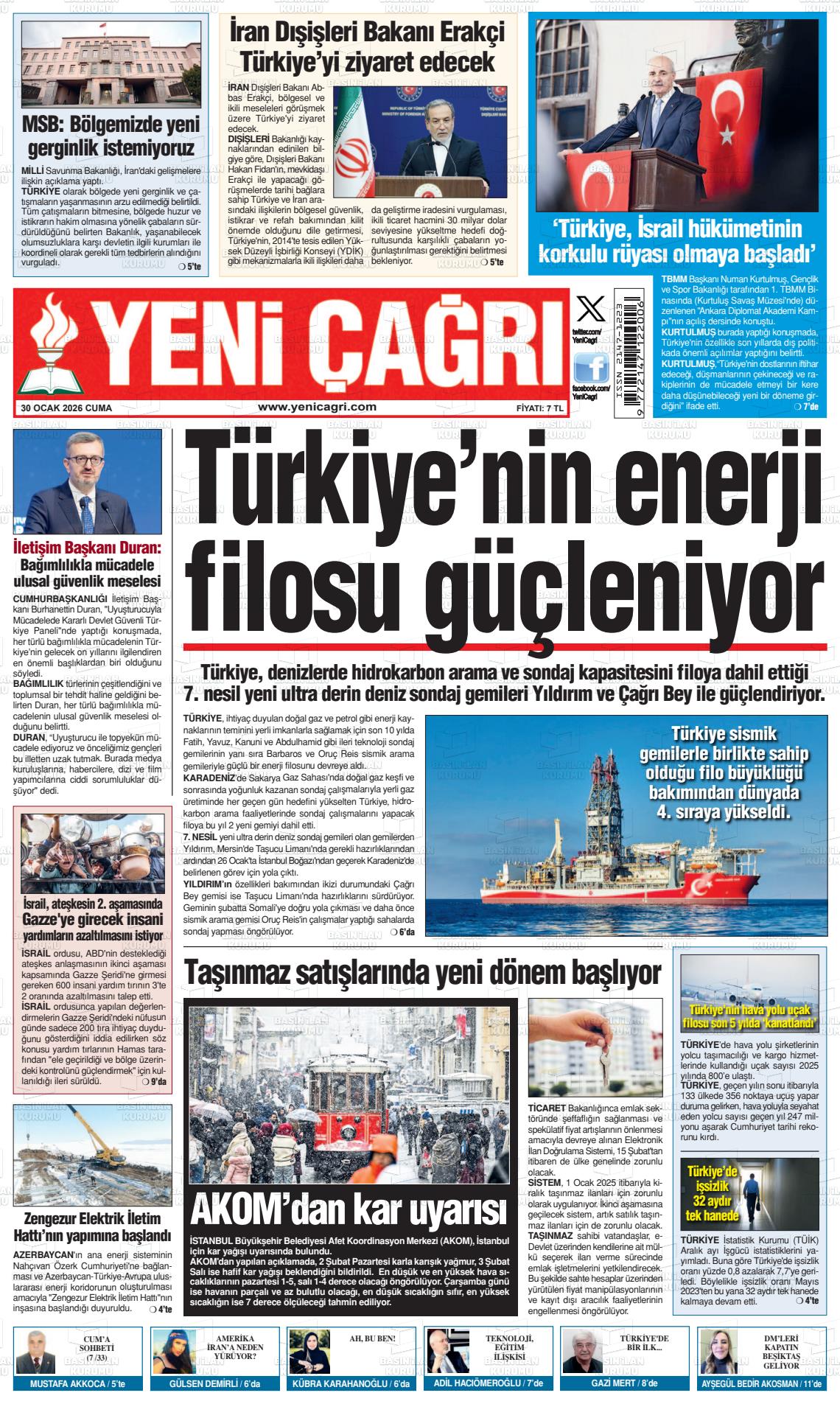 Istanbul Yenicagri 30.01.2026