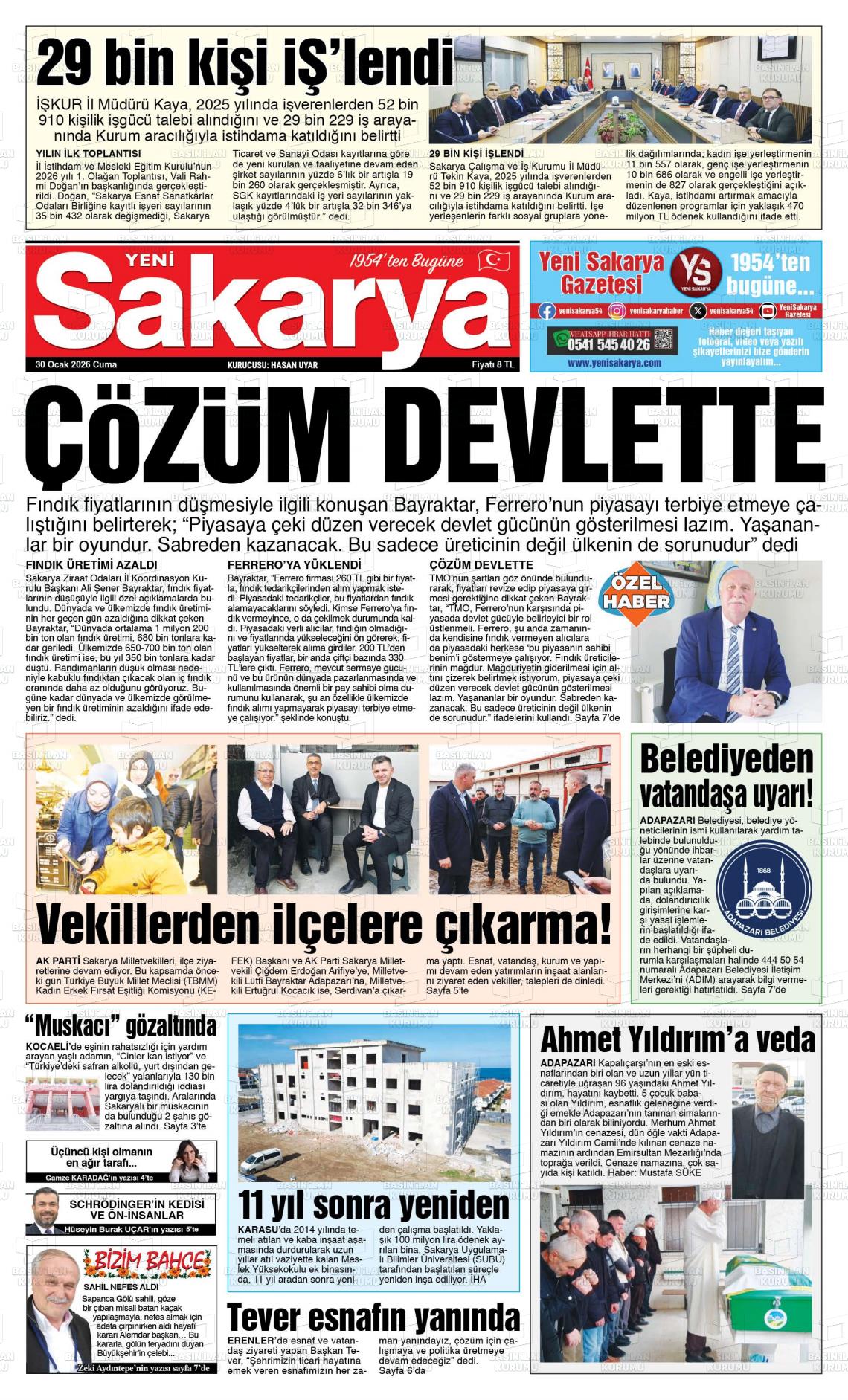 Sakarya Yeni 30.01.2026