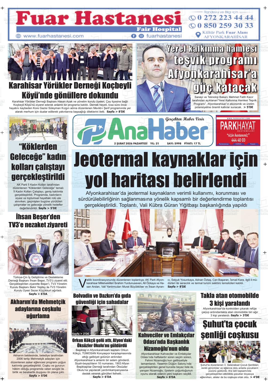 Afyonkarahisar Anahaber 02.02.2026