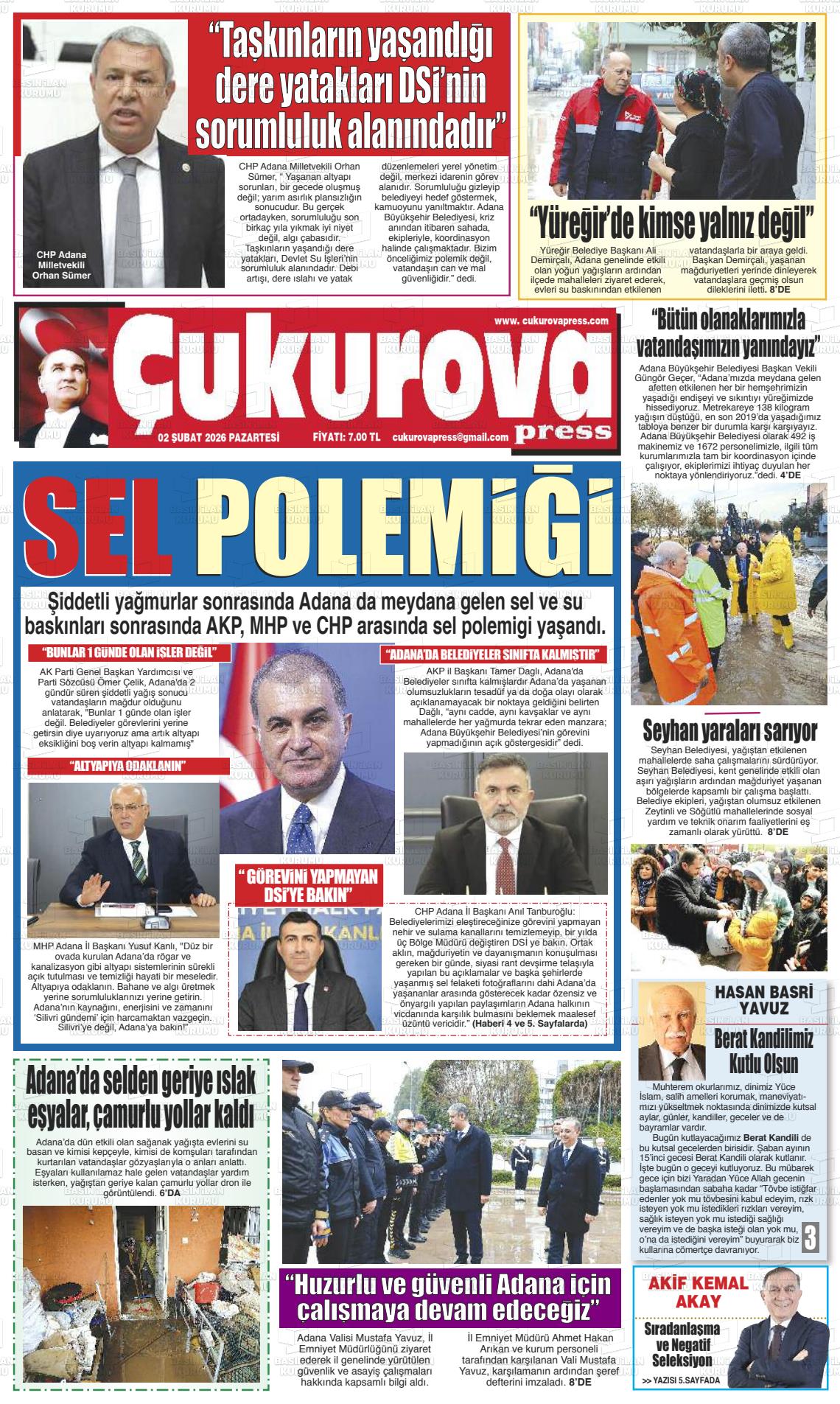 Adana Cukurovapress 02.02.2026