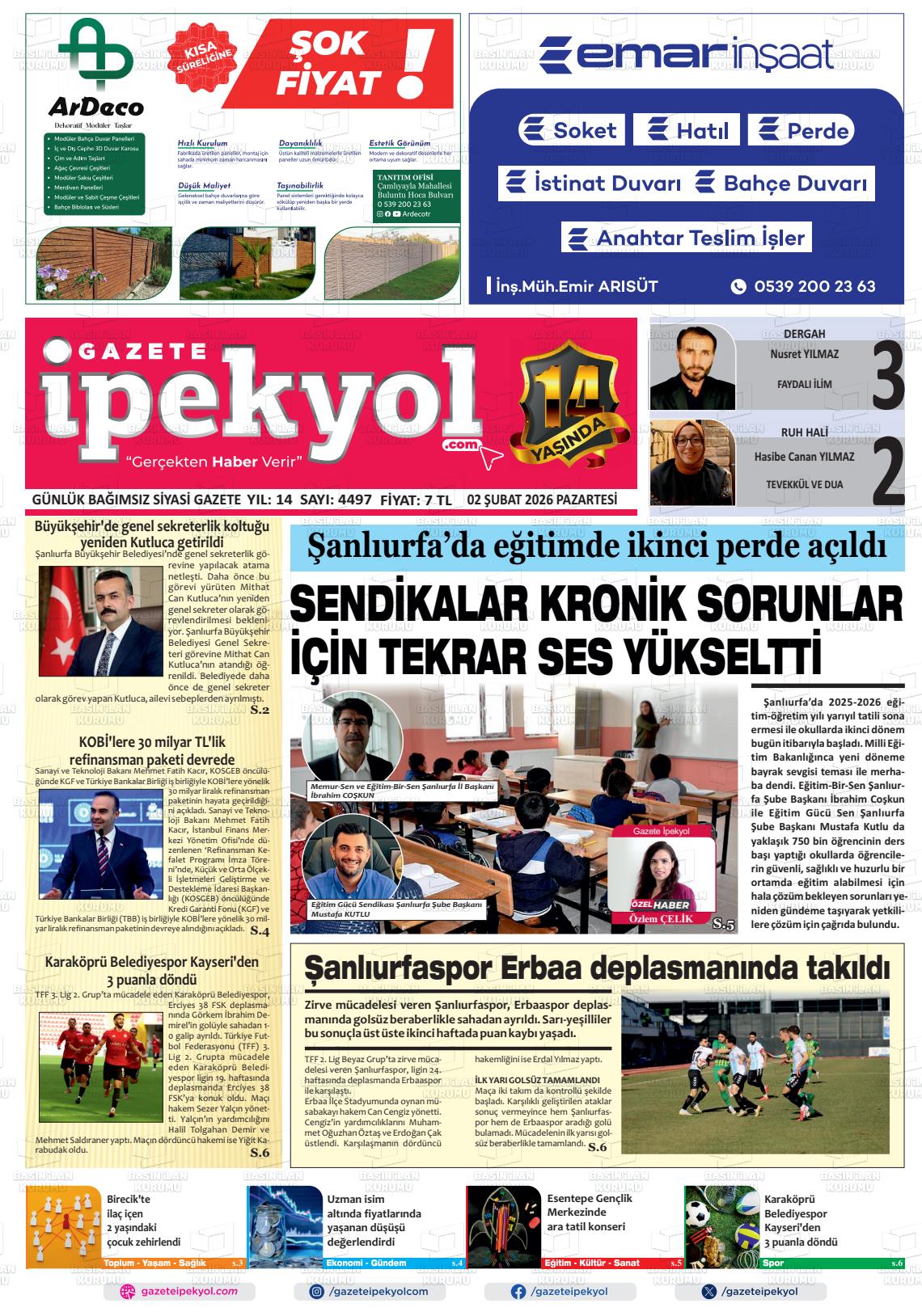 Sanliurfa Gazeteipekyol 02.02.2026
