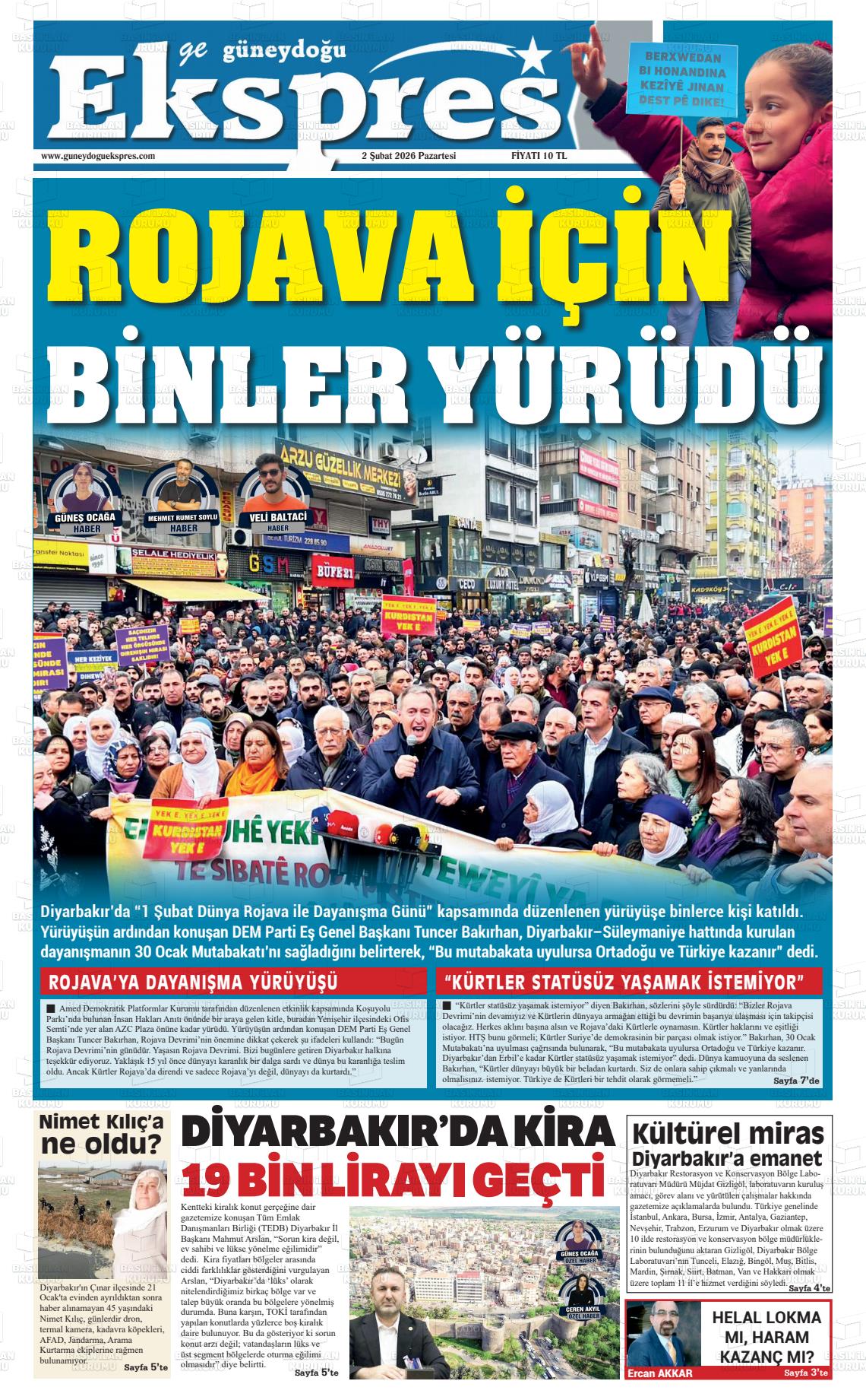 Diyarbakir Geguneydoguekspres 02.02.2026