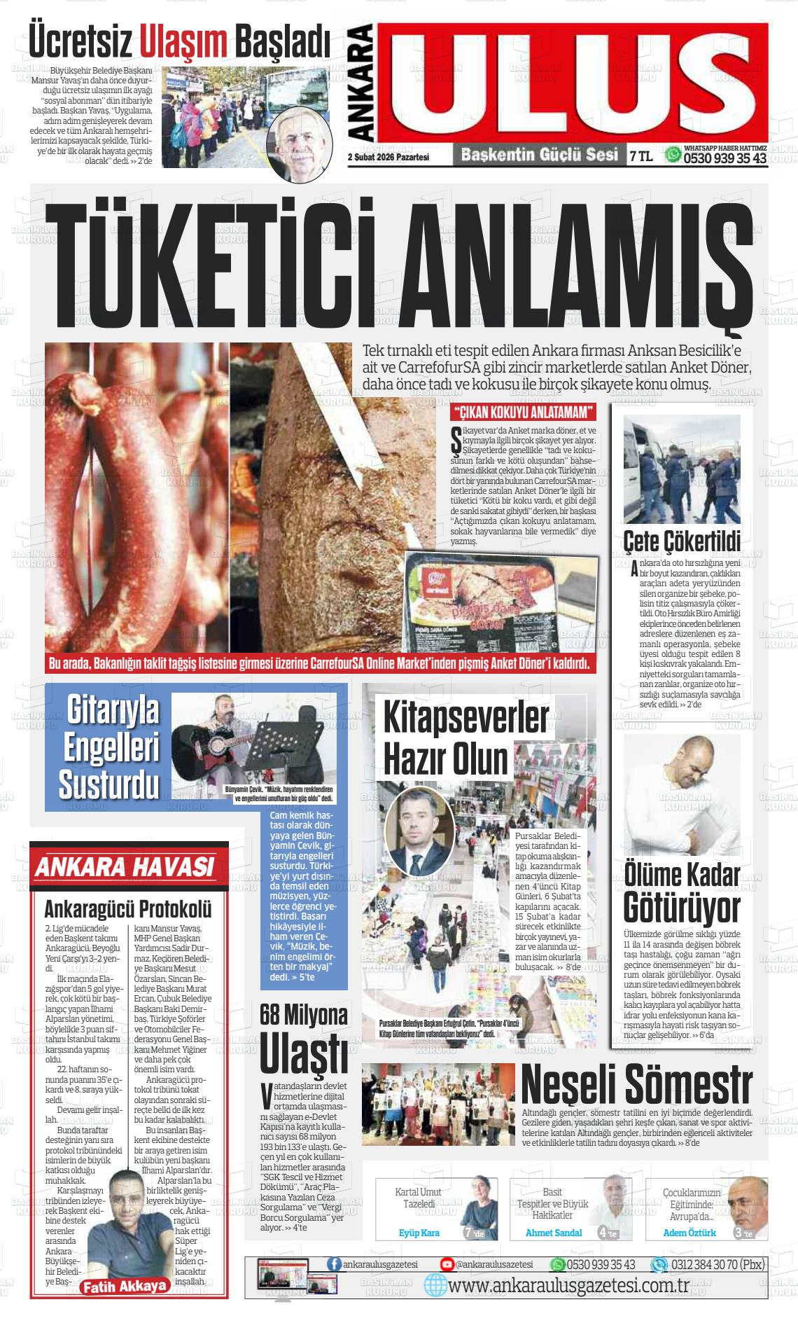 Ankara Habervaktim 02.02.2026