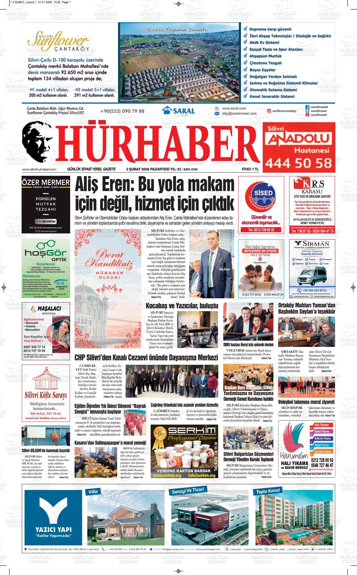 Hür Haber Gazetesi 02.02.2026