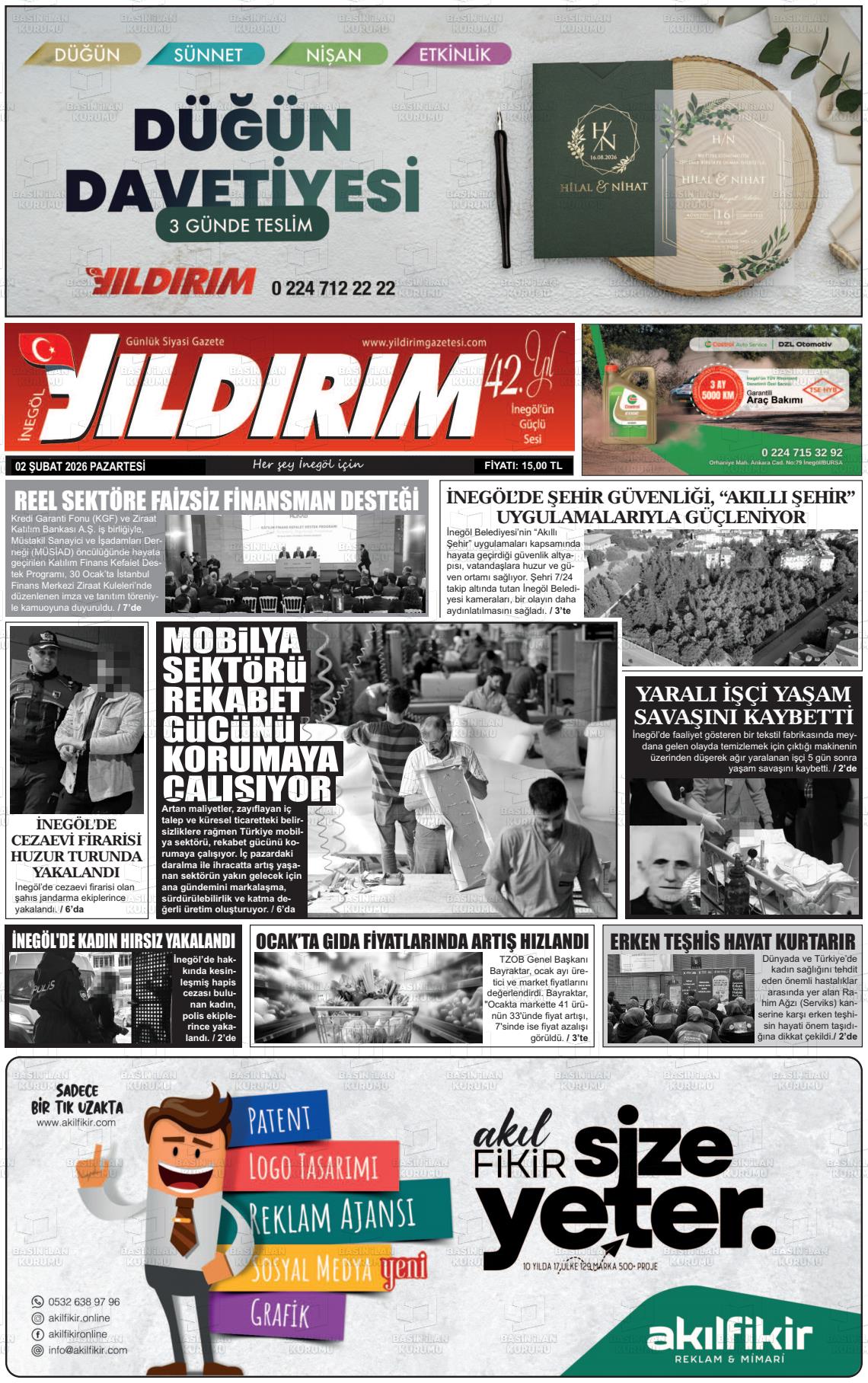 Bursa Inegolyildirim 02.02.2026