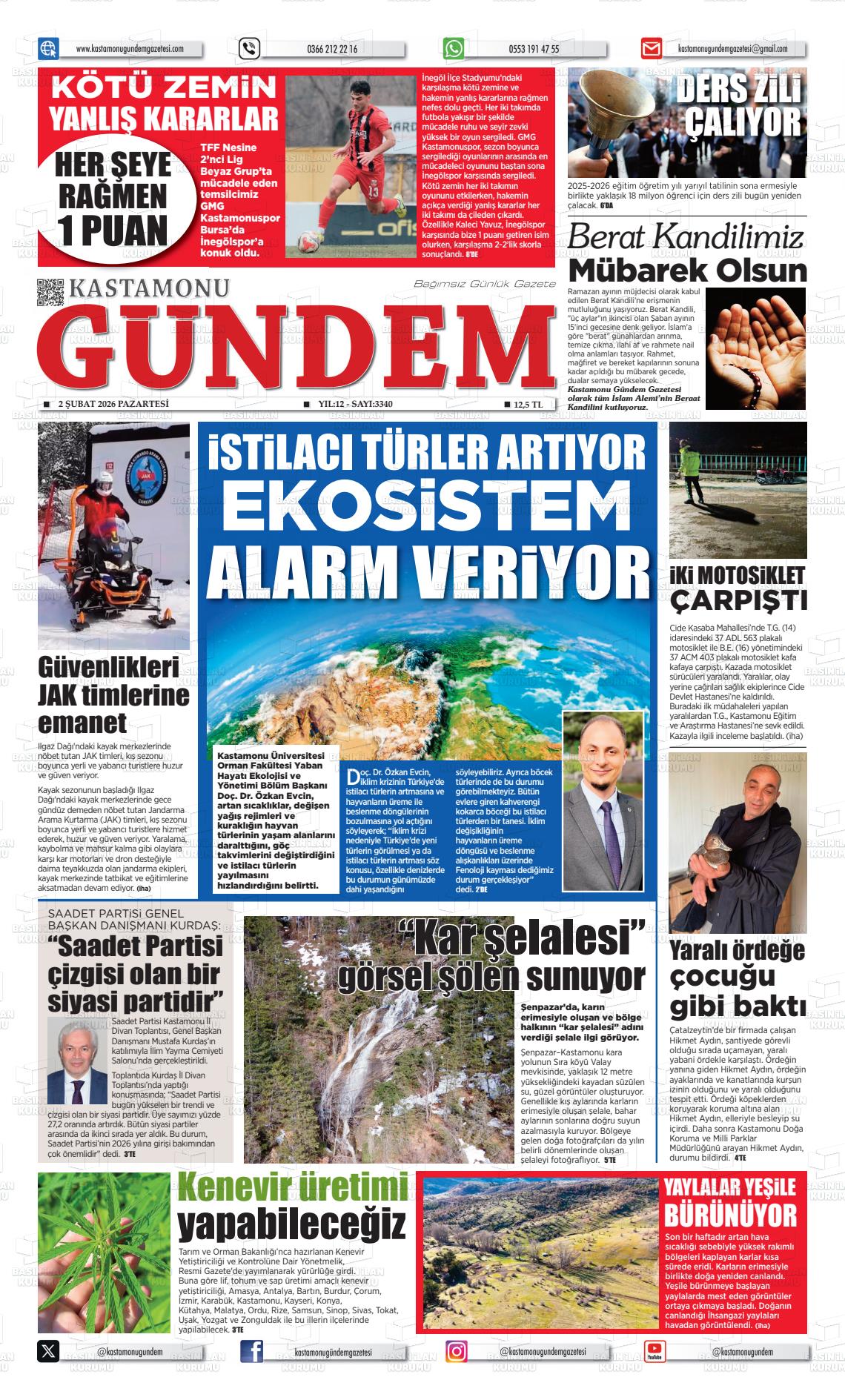 Kastamonu Gundem 02.02.2026