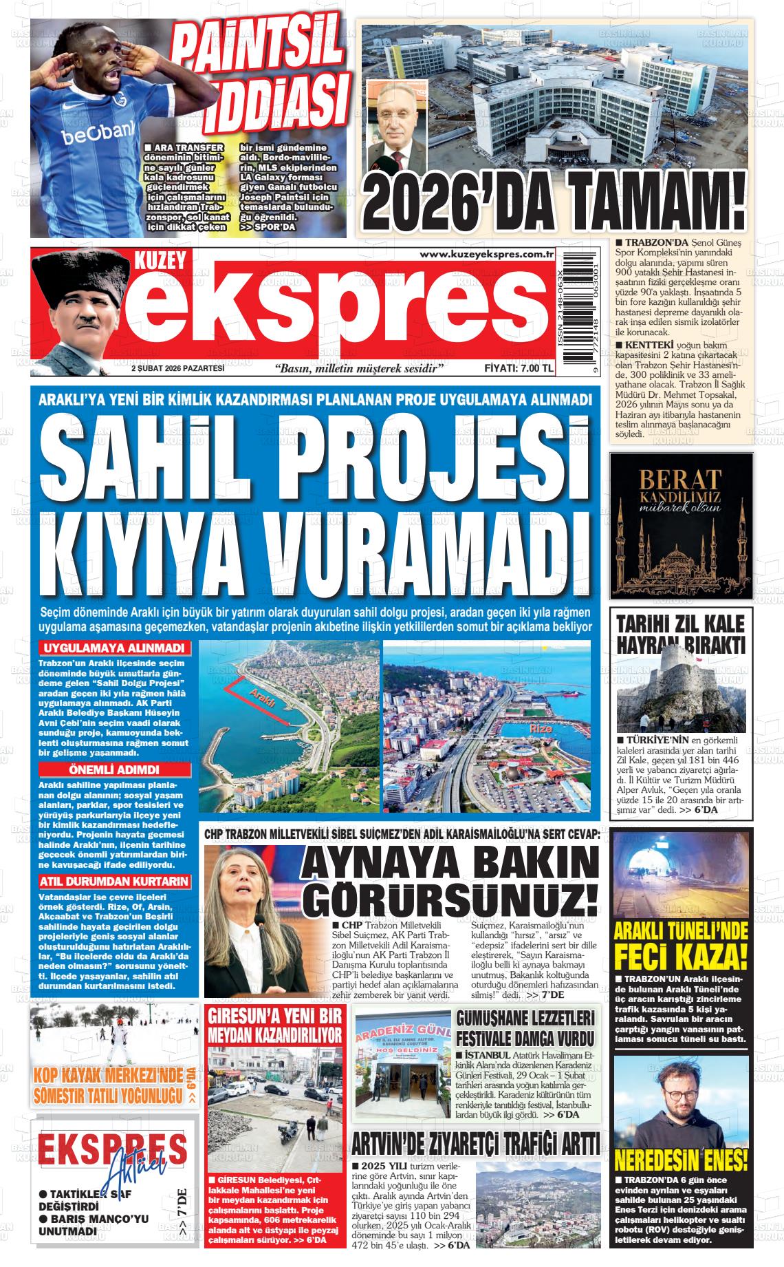 Trabzon Kuzeyekspres 02.02.2026