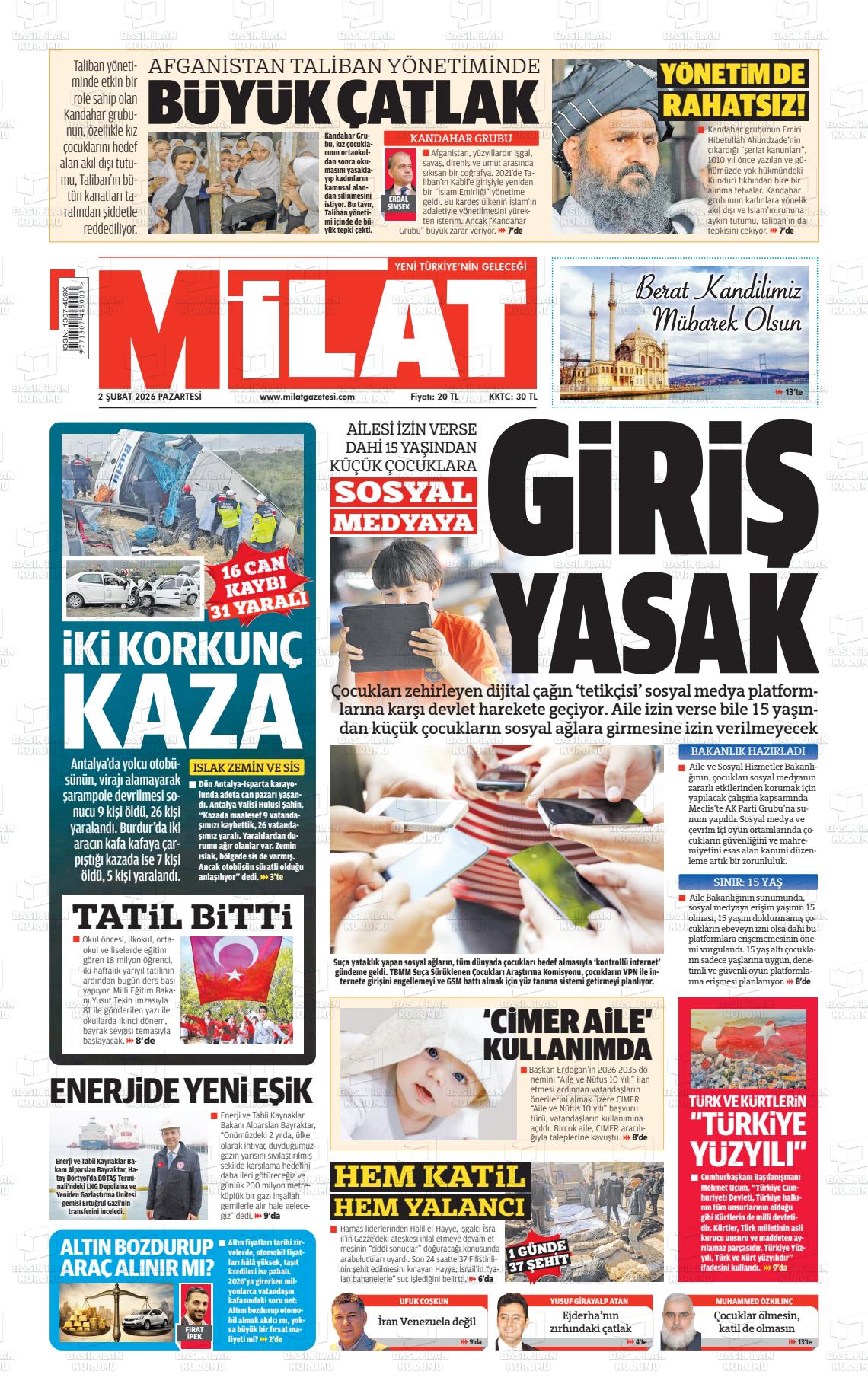 Milat Gazetesi 02.02.2026