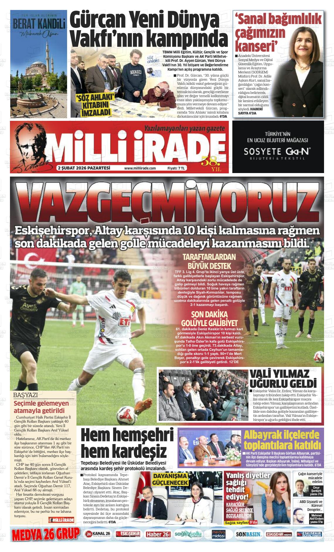 Konya Milliirade 02.02.2026