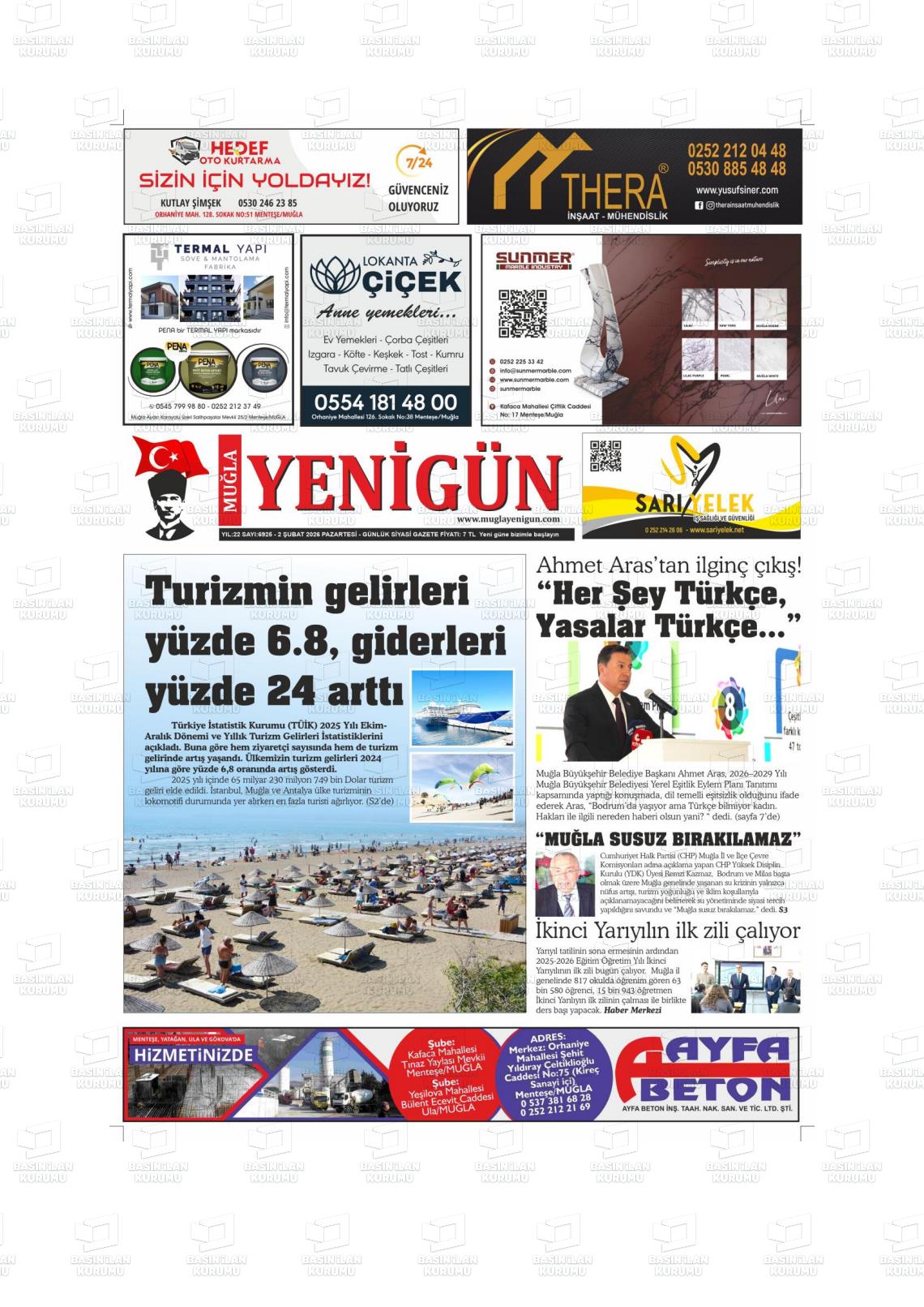 Mugla Yenigun 02.02.2026