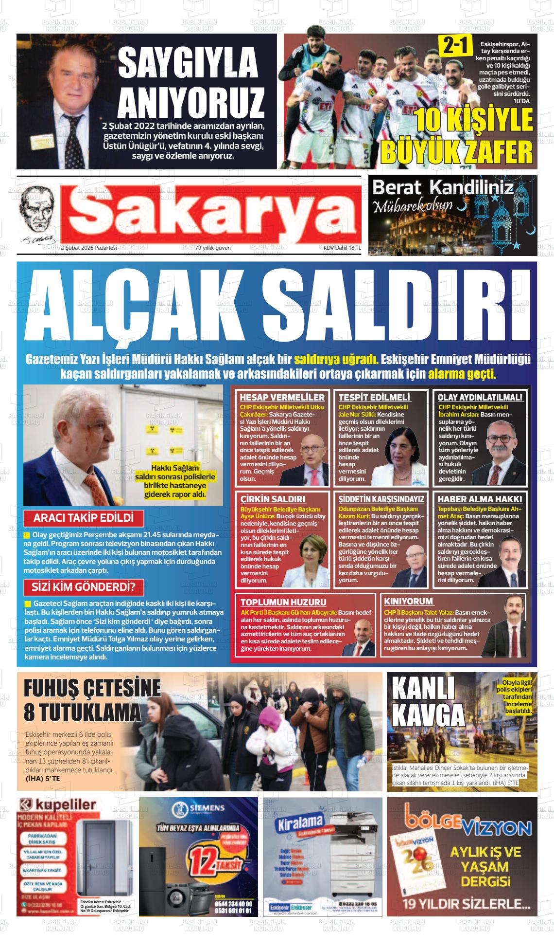 Eskisehir Sakarya 02.02.2026