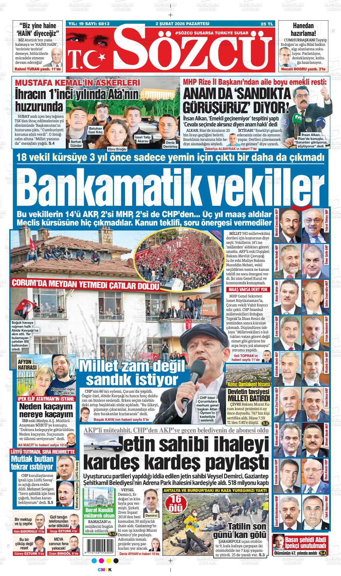 Sözcü Gazetesi 02.02.2026