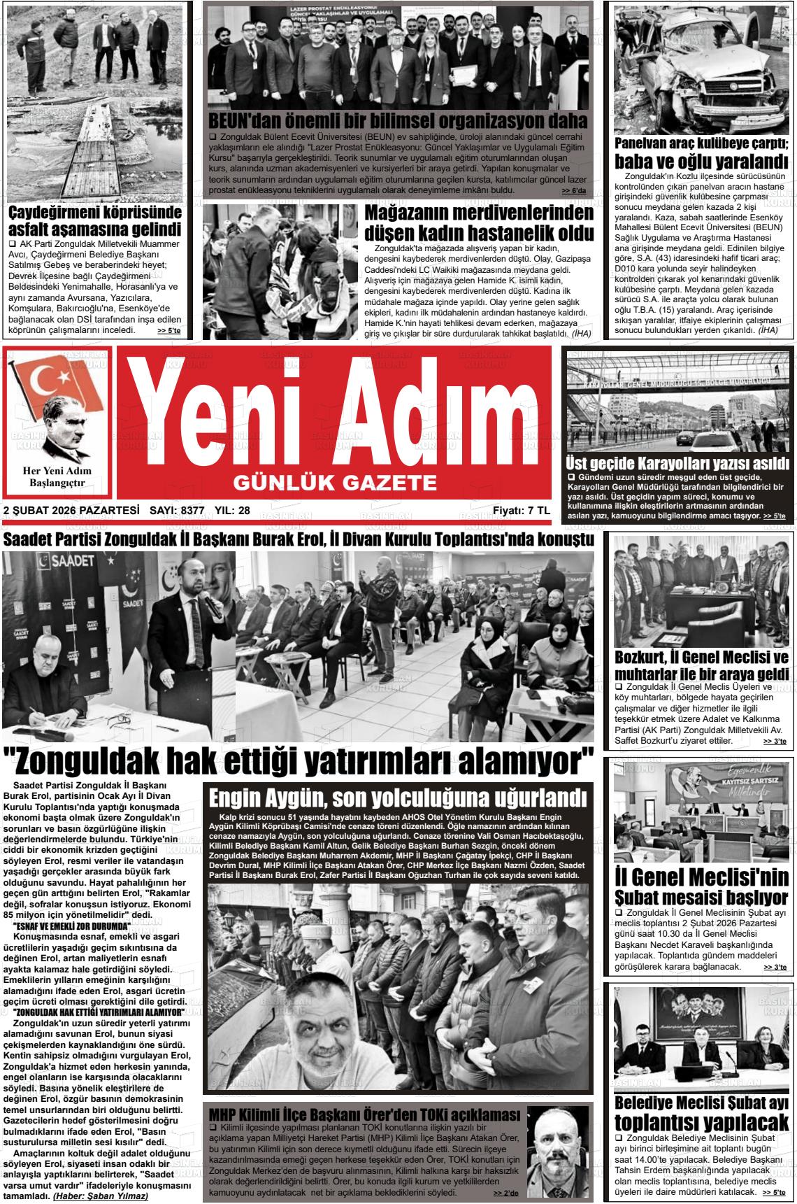 Zonguldak Yeniadim 02.02.2026