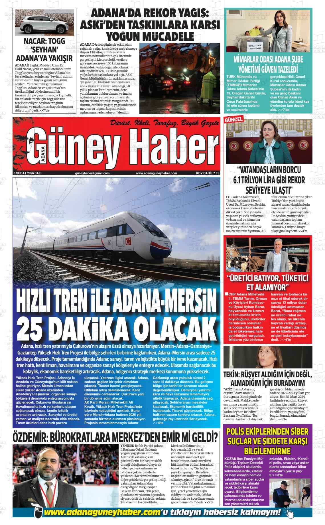 Adana Guneyhaber 03.02.2026