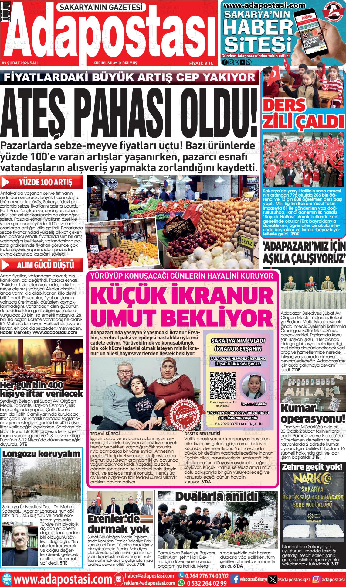 Sakarya Adapostasi 03.02.2026