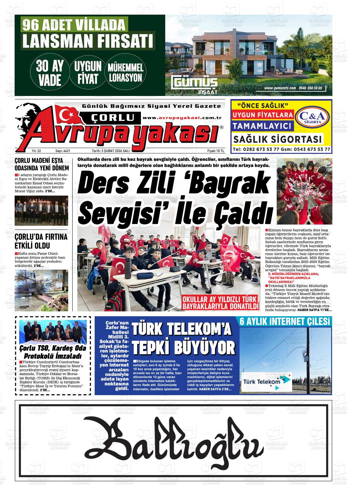 Tekirdag Avrupayakasi 03.02.2026