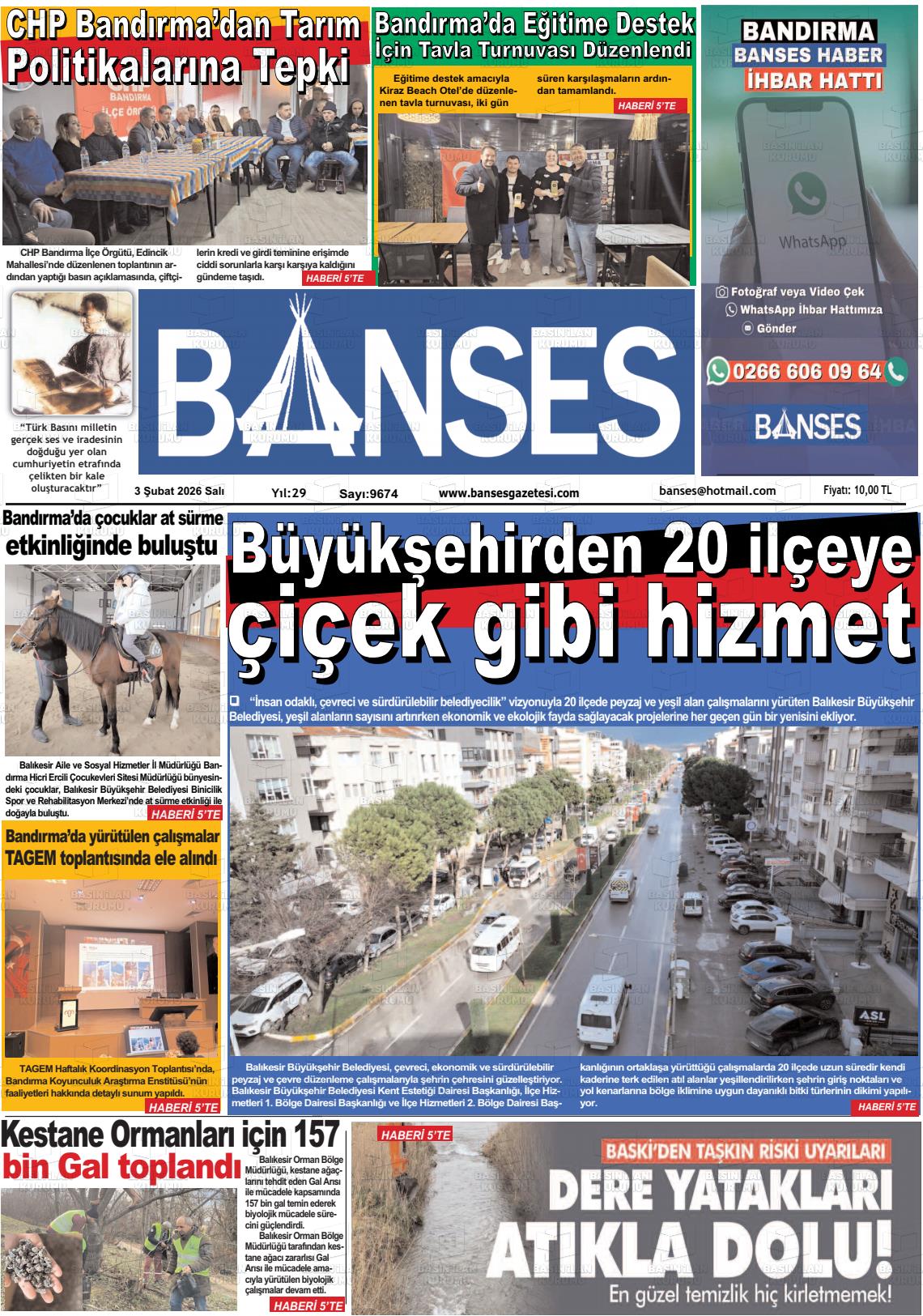 Balikesir Banses 03.02.2026