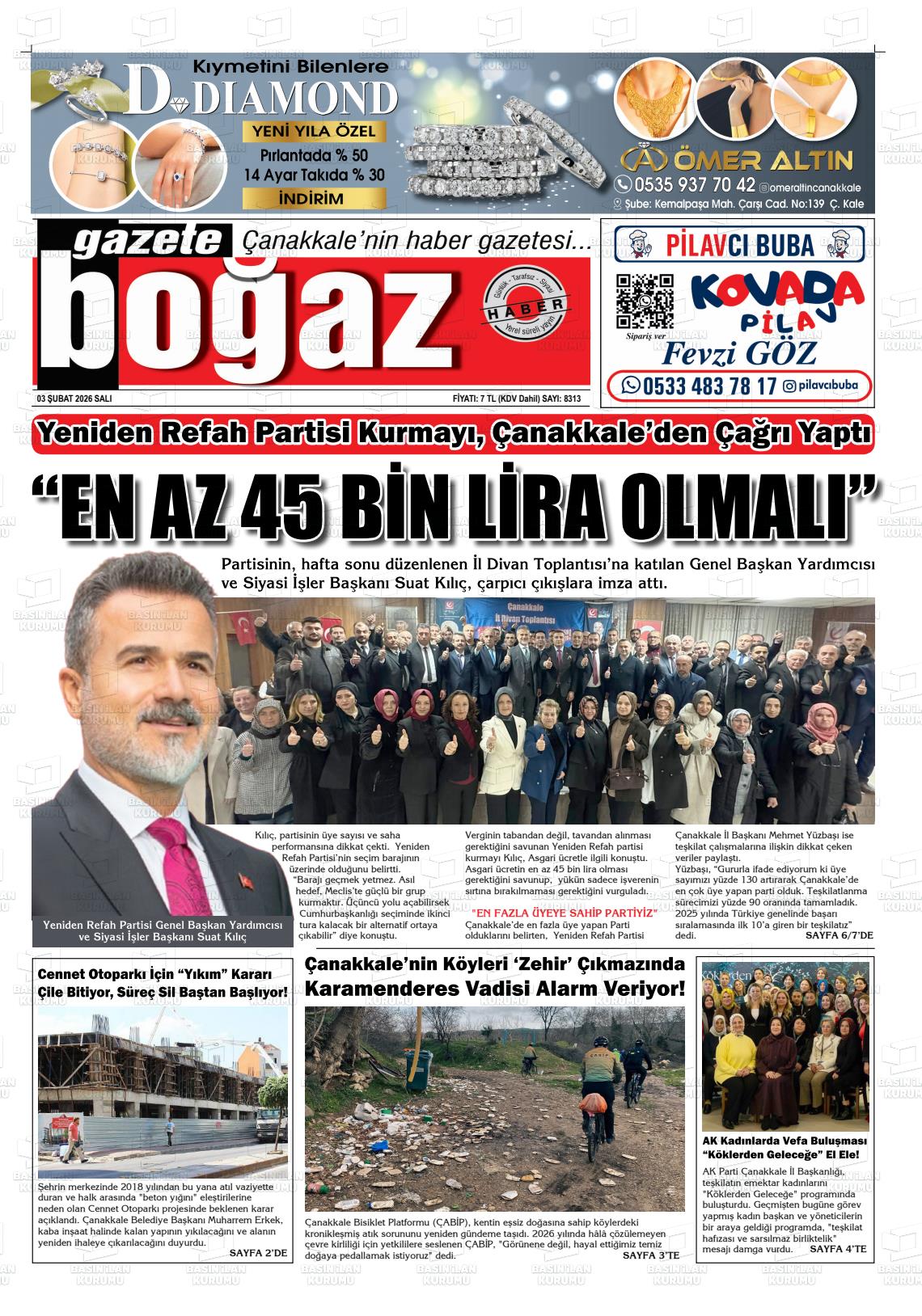 Canakkale Bogaz 03.02.2026