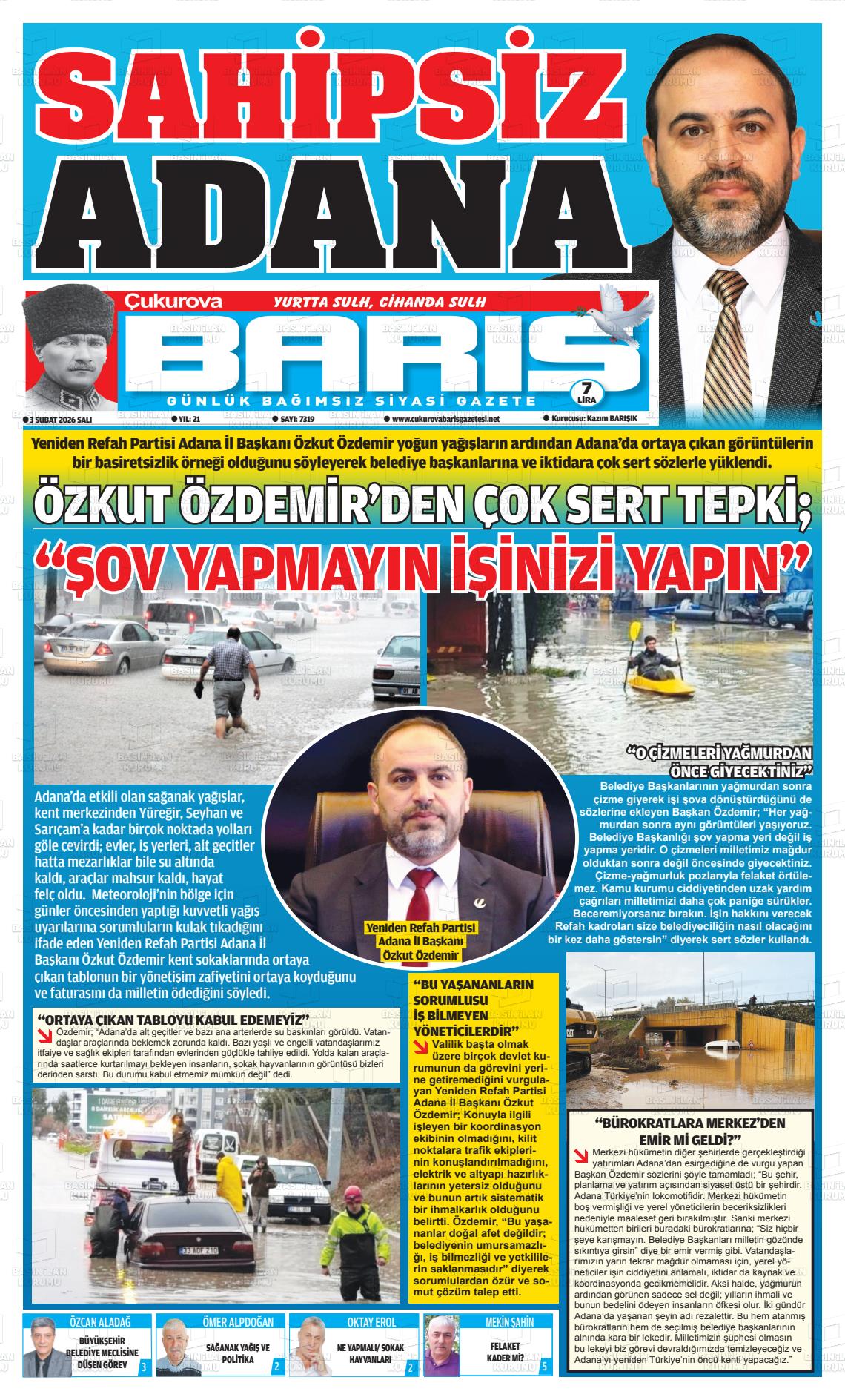 Adana Cukurovabaris 03.02.2026