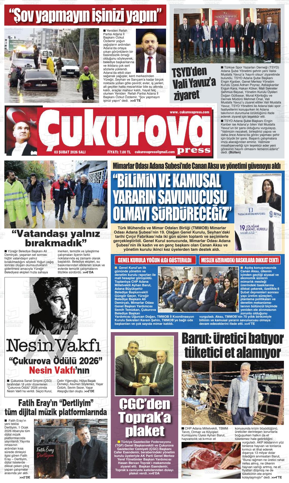 Adana Cukurovapress 03.02.2026