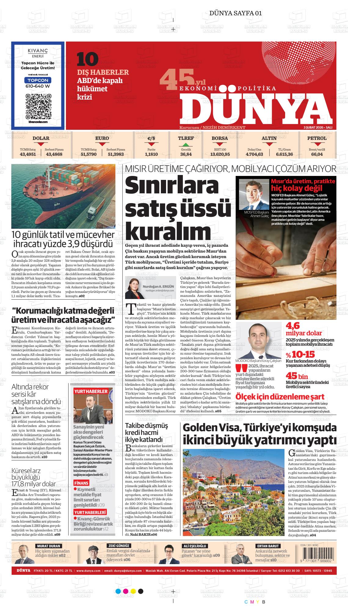 Dünya Gazetesi 03.02.2026