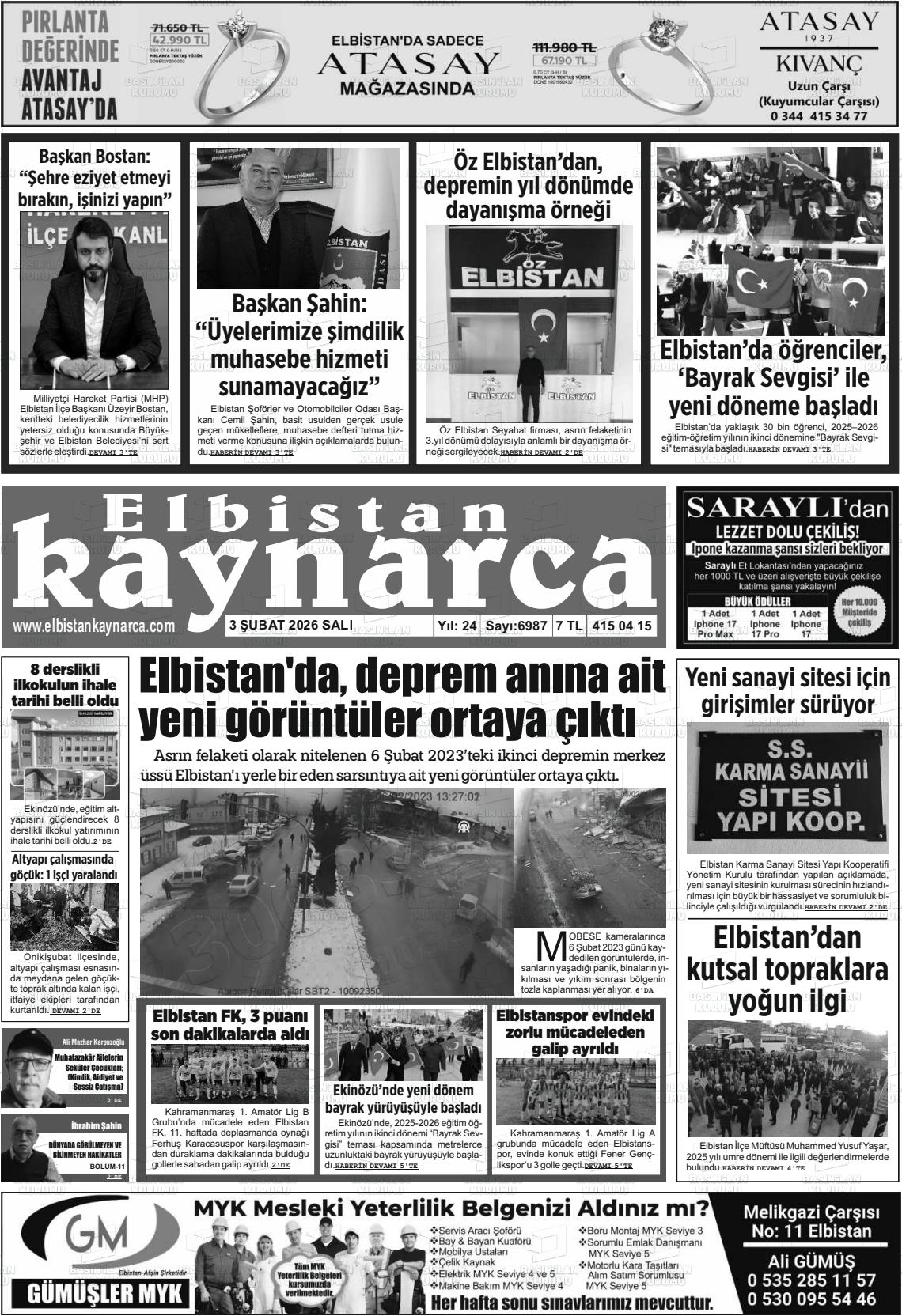 Kahramanmaras Elbistankaynarca 03.02.2026