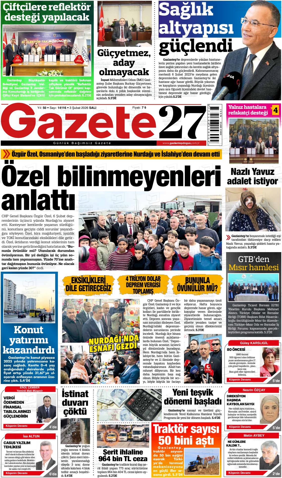 Gaziantep Dogus 03.02.2026