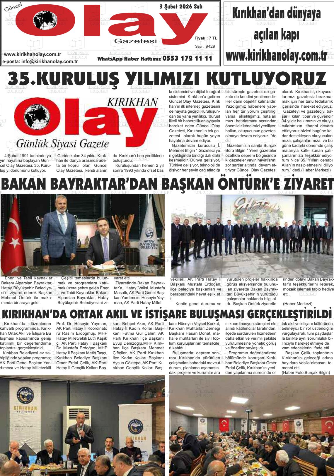 Hatay Guncelolay 03.02.2026