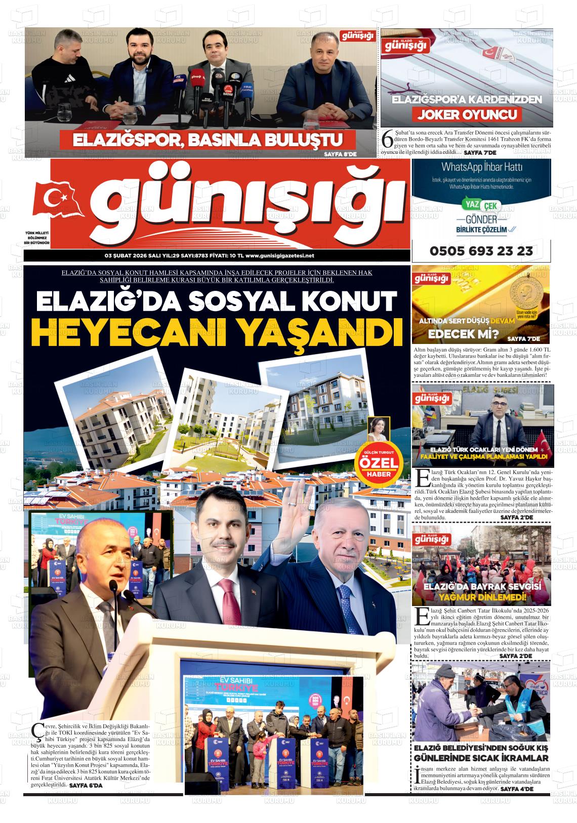 Elazig Gunisigi 03.02.2026