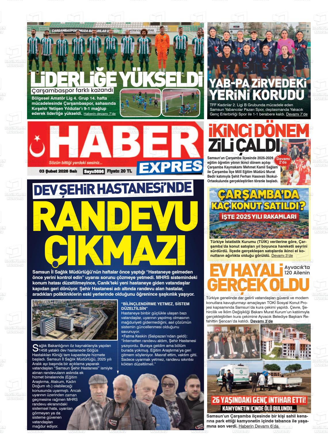 Samsun Haberexpres 03.02.2026