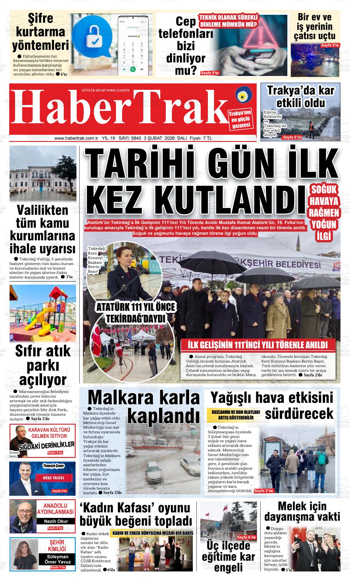 Tekirdag Habertrak 03.02.2026