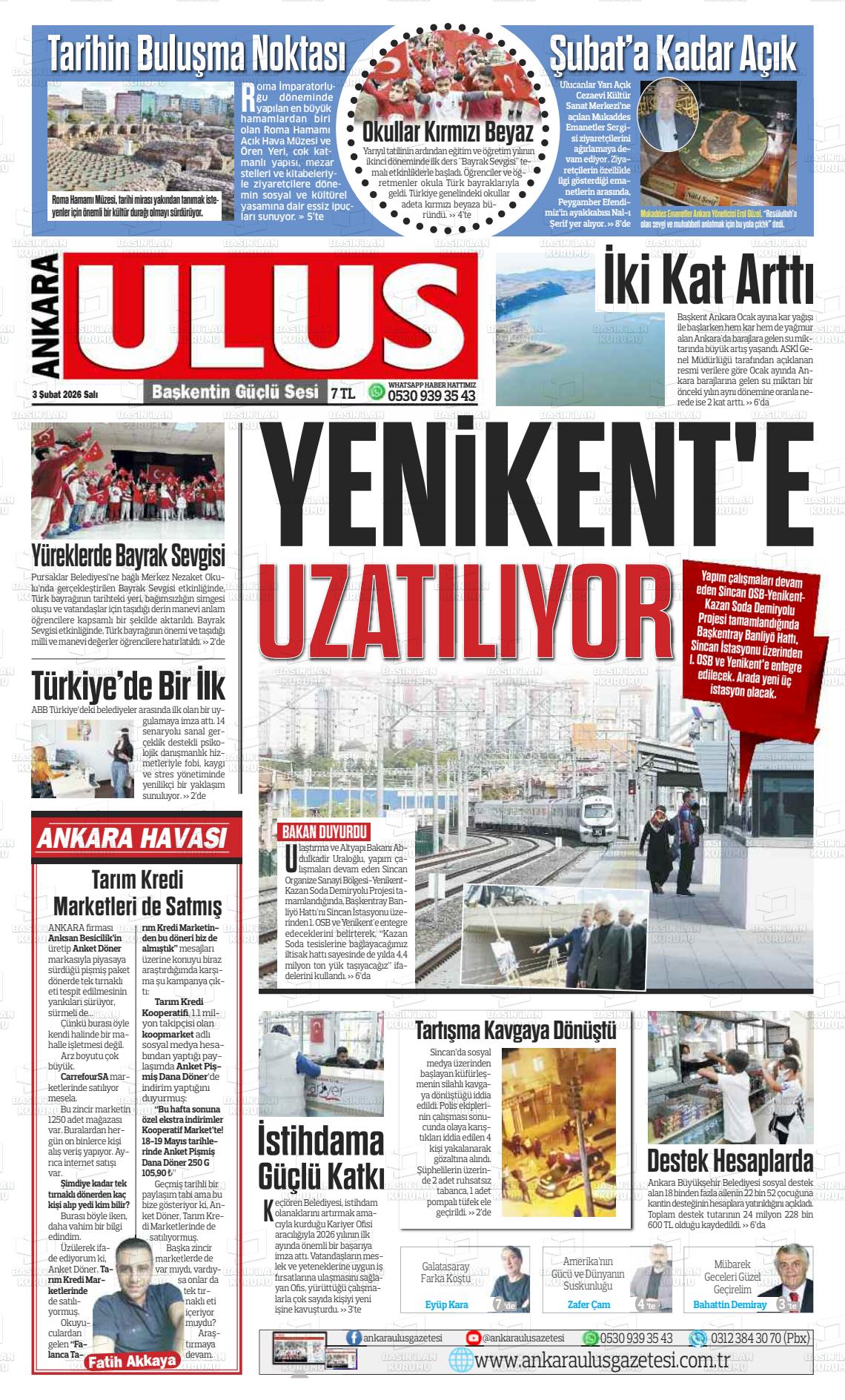 Ankara Habervaktim 03.02.2026