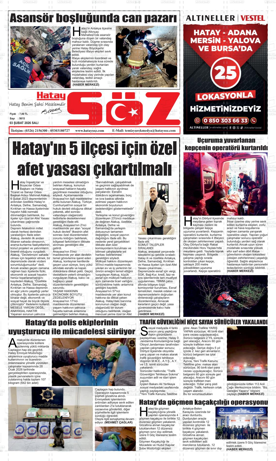 Hatay Soz 03.02.2026