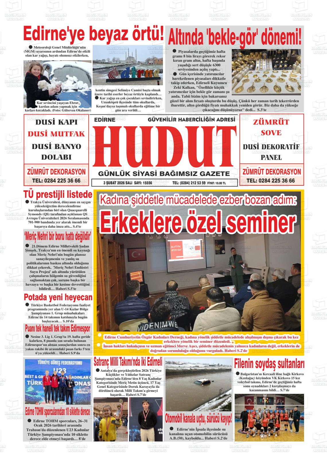 Edirne Hudut 03.02.2026