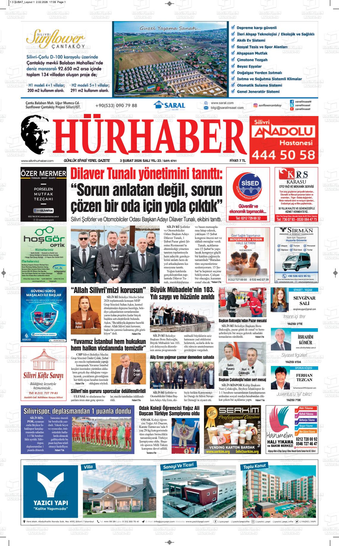 Hür Haber Gazetesi 03.02.2026