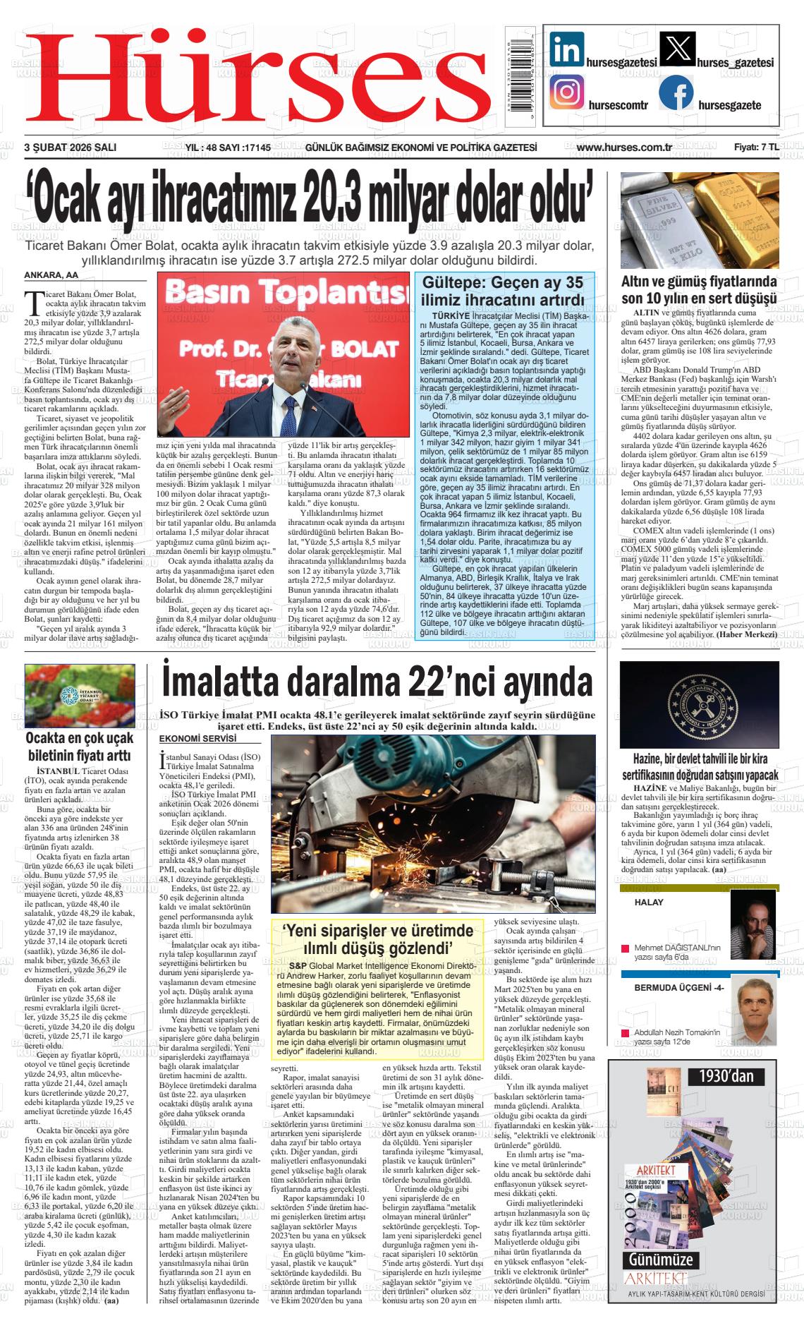 Hürses Gazetesi 03.02.2026