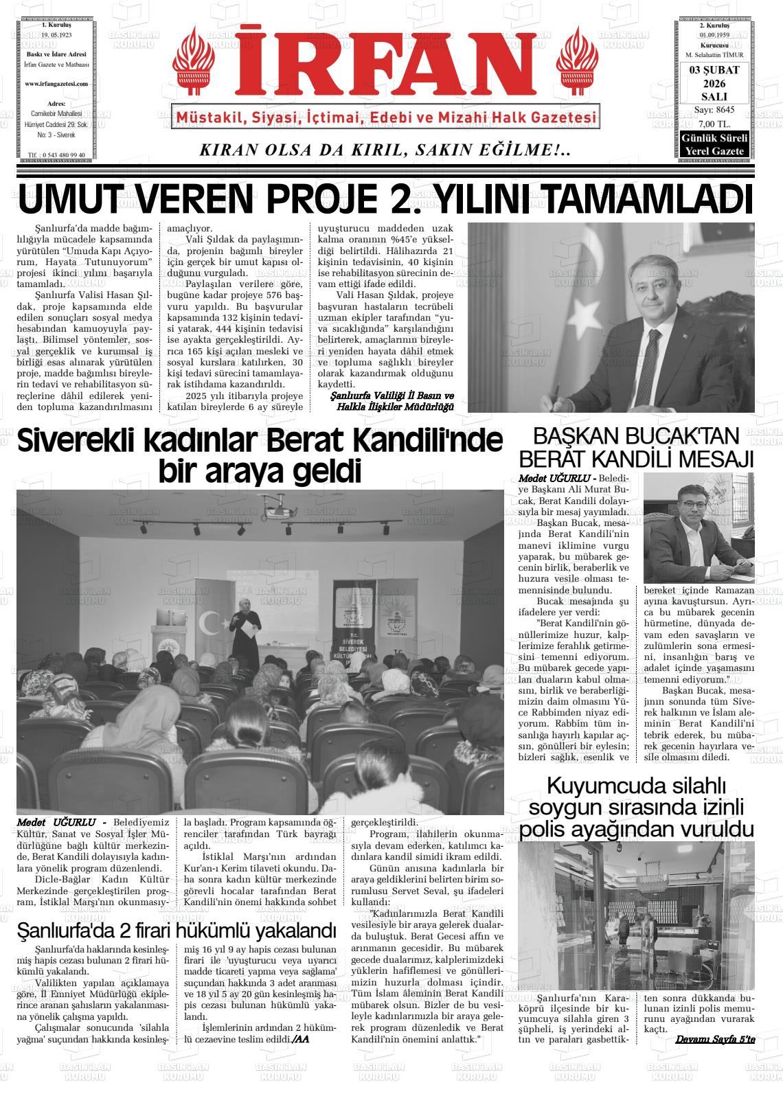 Sanliurfa Irfan 03.02.2026