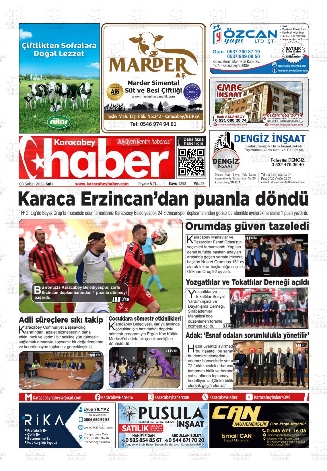 Bursa Karacabeyhaber 03.02.2026