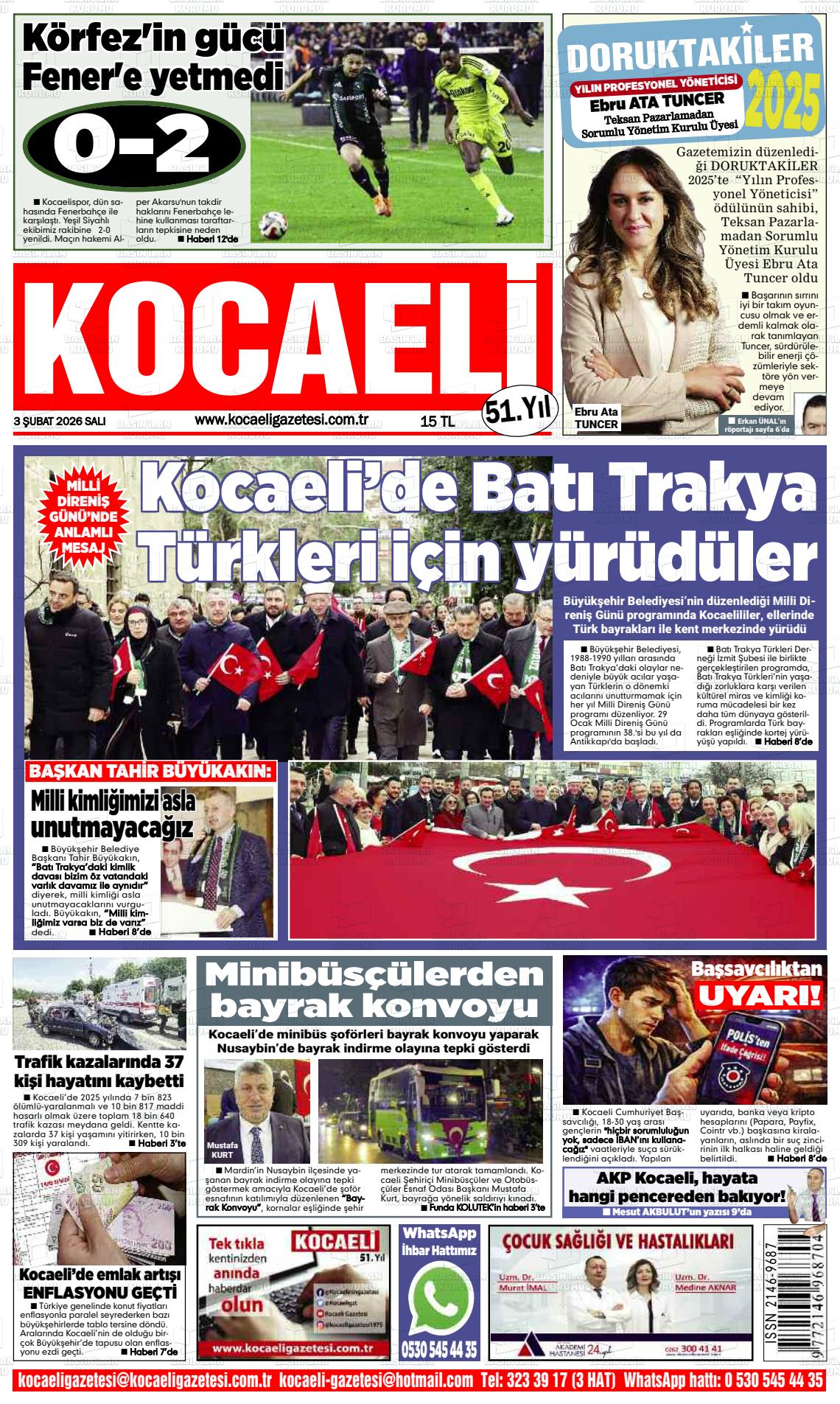 Kocaeli 03.02.2026